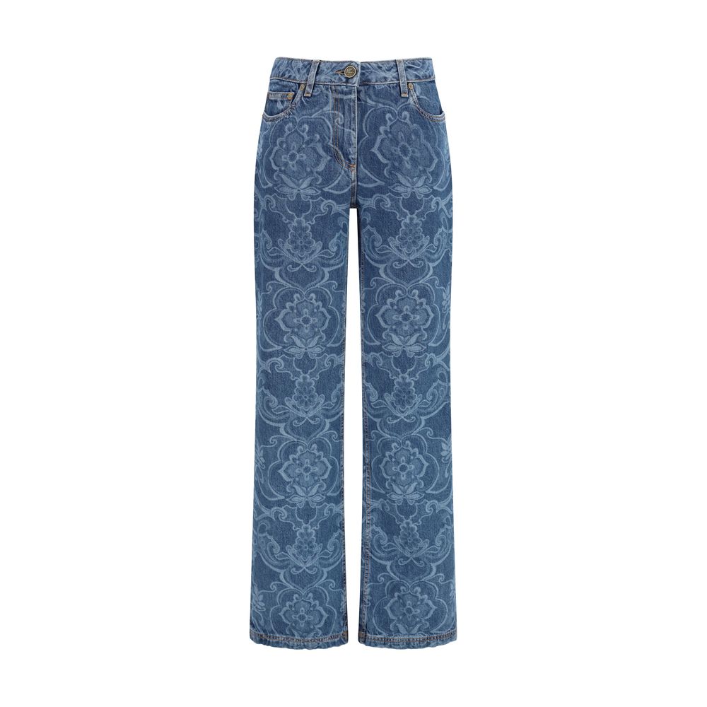 Etro Blue Cotton Flared Jeans | Regal Royce