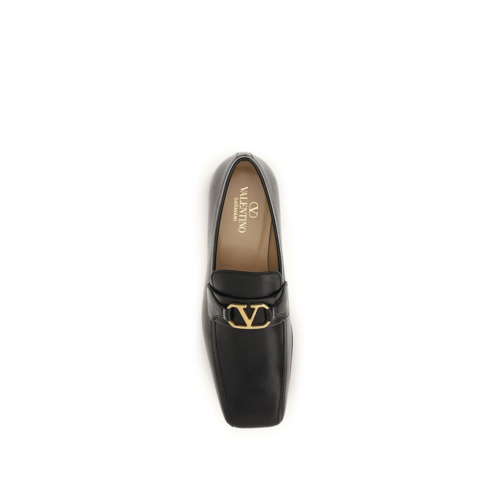 Valentino Garavani Black Goatskin Slip-On Loafers | Regal Royce