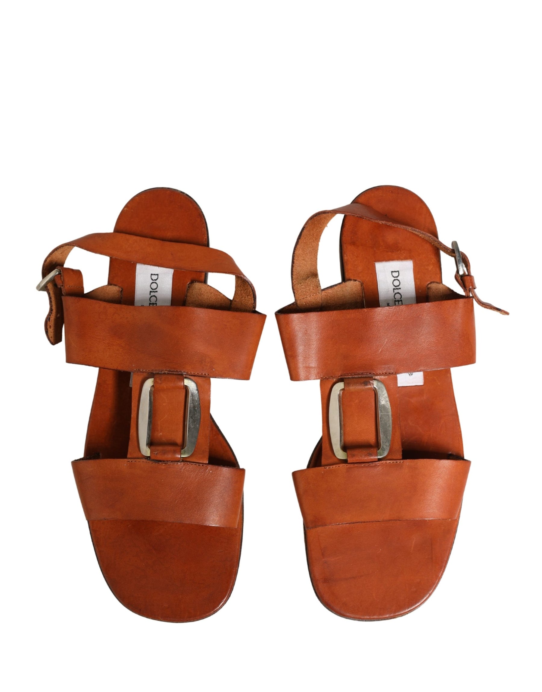 Dolce & Gabbana Brown Leather Flat Sandals Shoes | Regal Royce