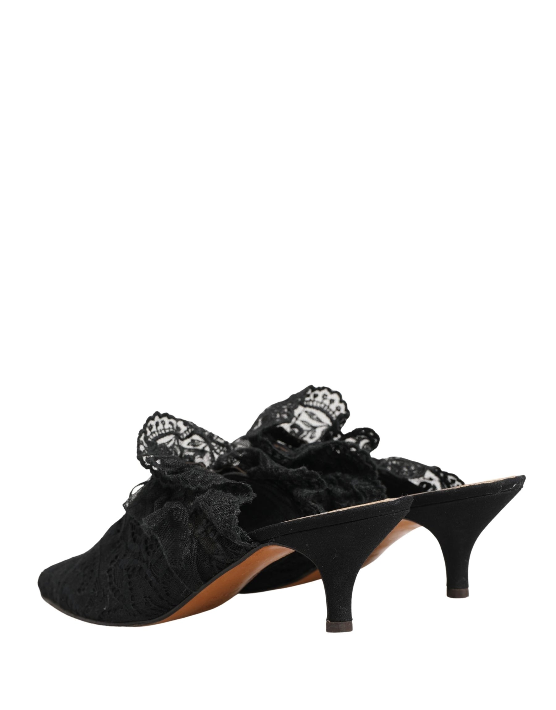 Dolce & Gabbana Black Lace Heels Sandals Shoes | Regal Royce