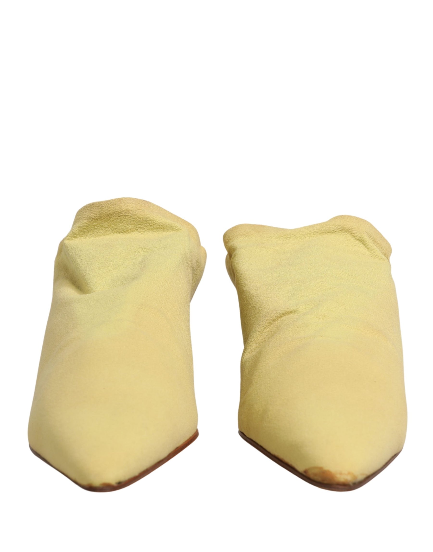 Dolce & Gabbana Yellow Suede Heel Mule Shoes | Regal Royce