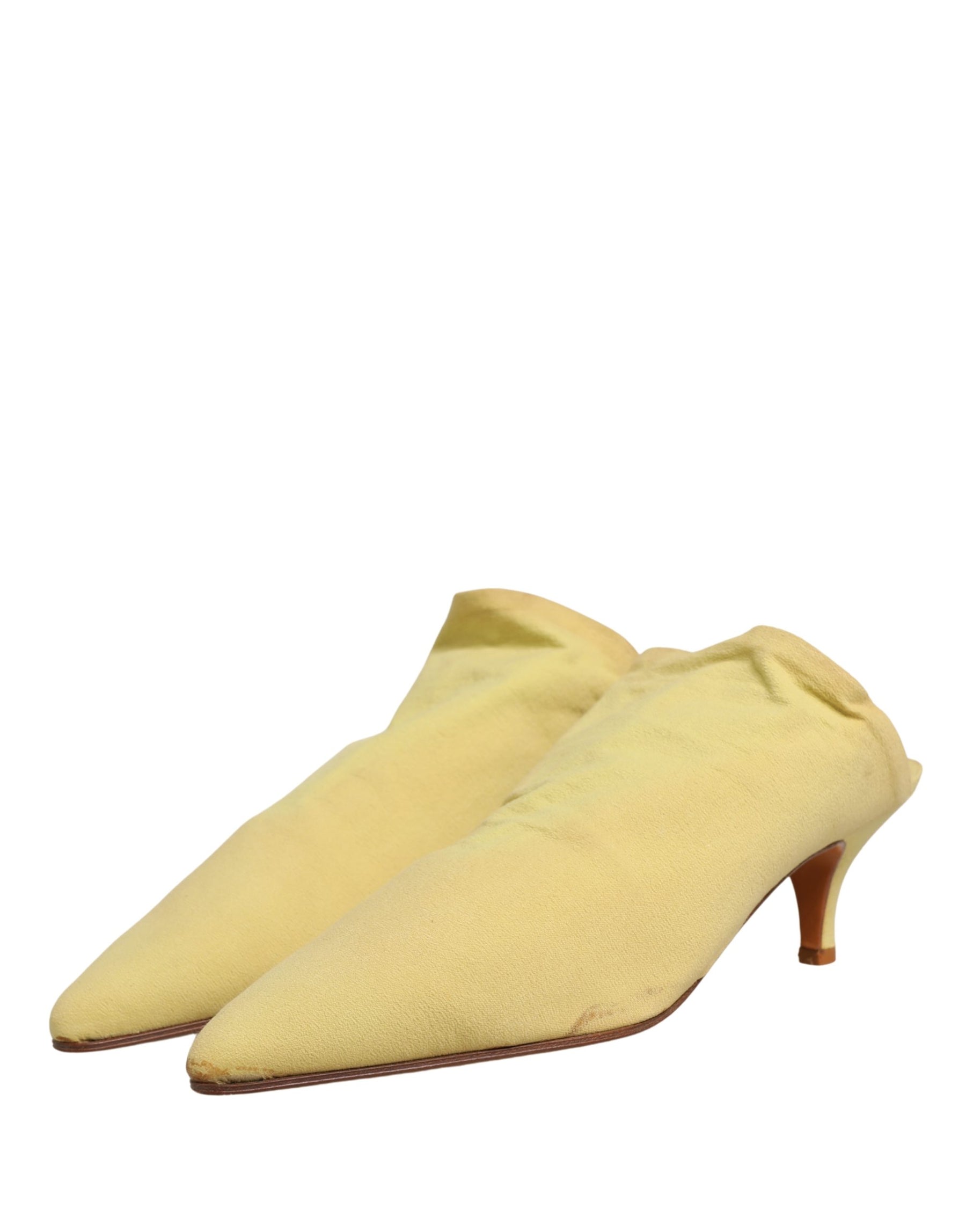 Dolce & Gabbana Yellow Suede Heel Mule Shoes | Regal Royce