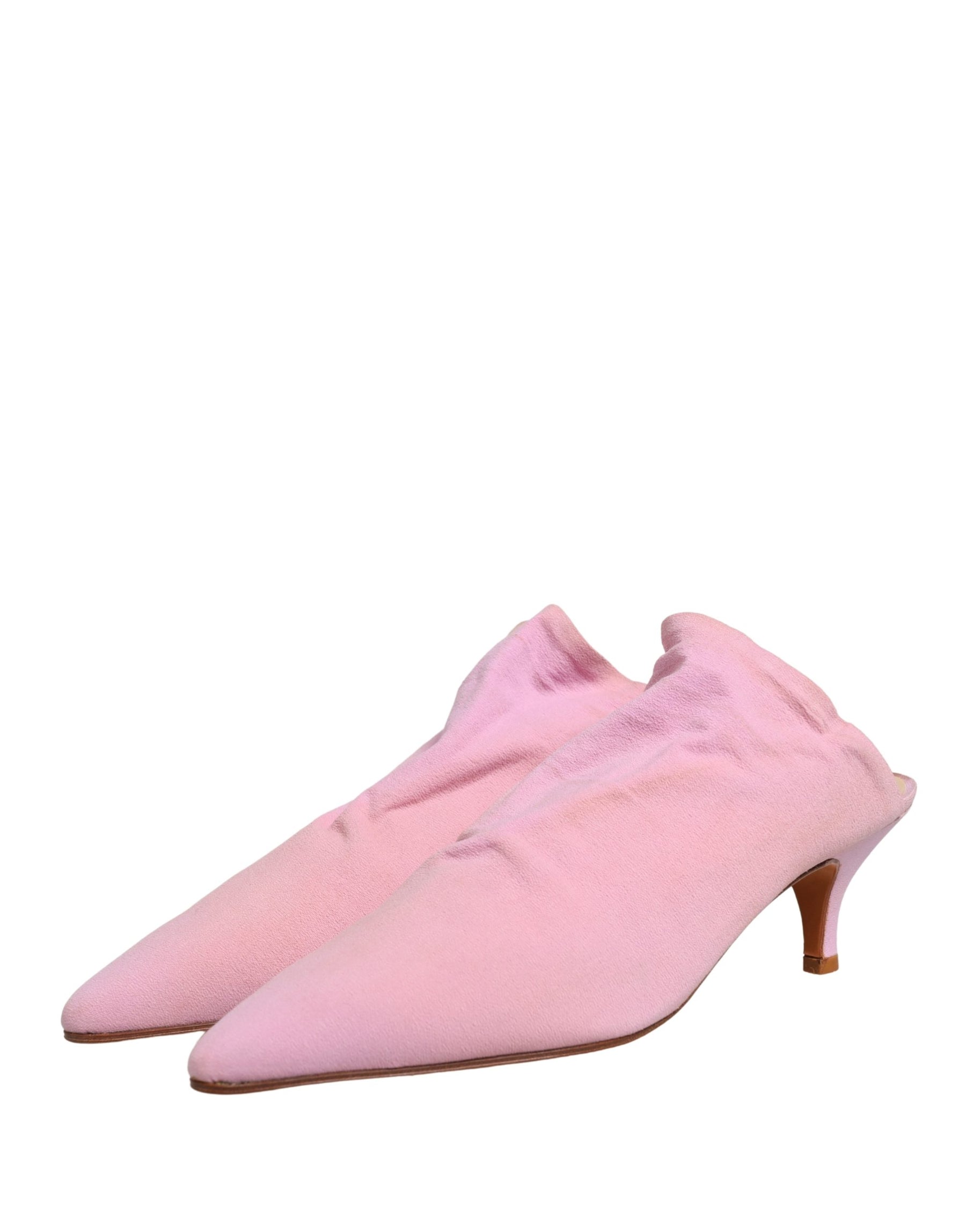 Dolce & Gabbana Pink Suede Heel Mule Shoes | Regal Royce