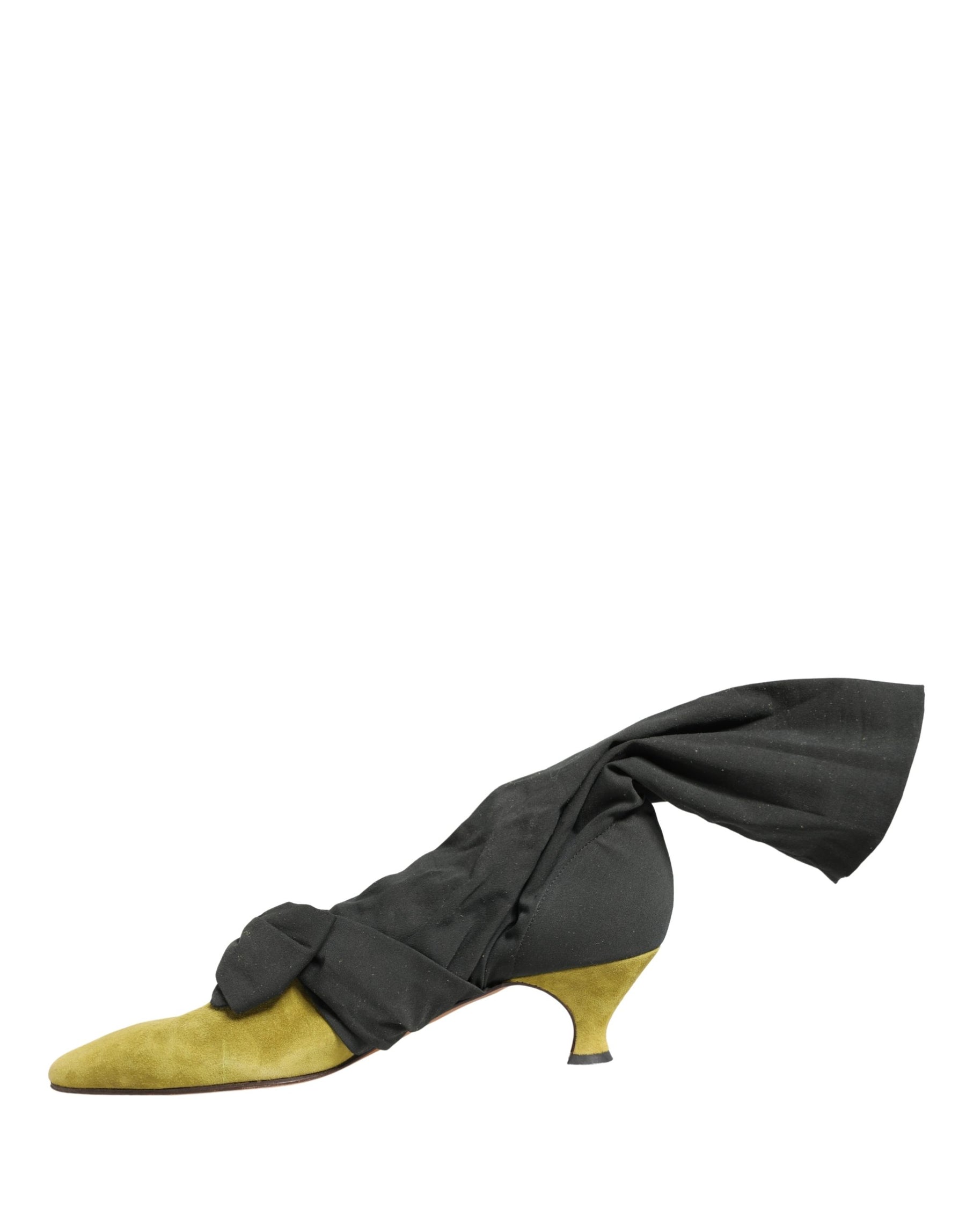 Dolce & Gabbana Black Yellow Suede Boots Shoes | Regal Royce