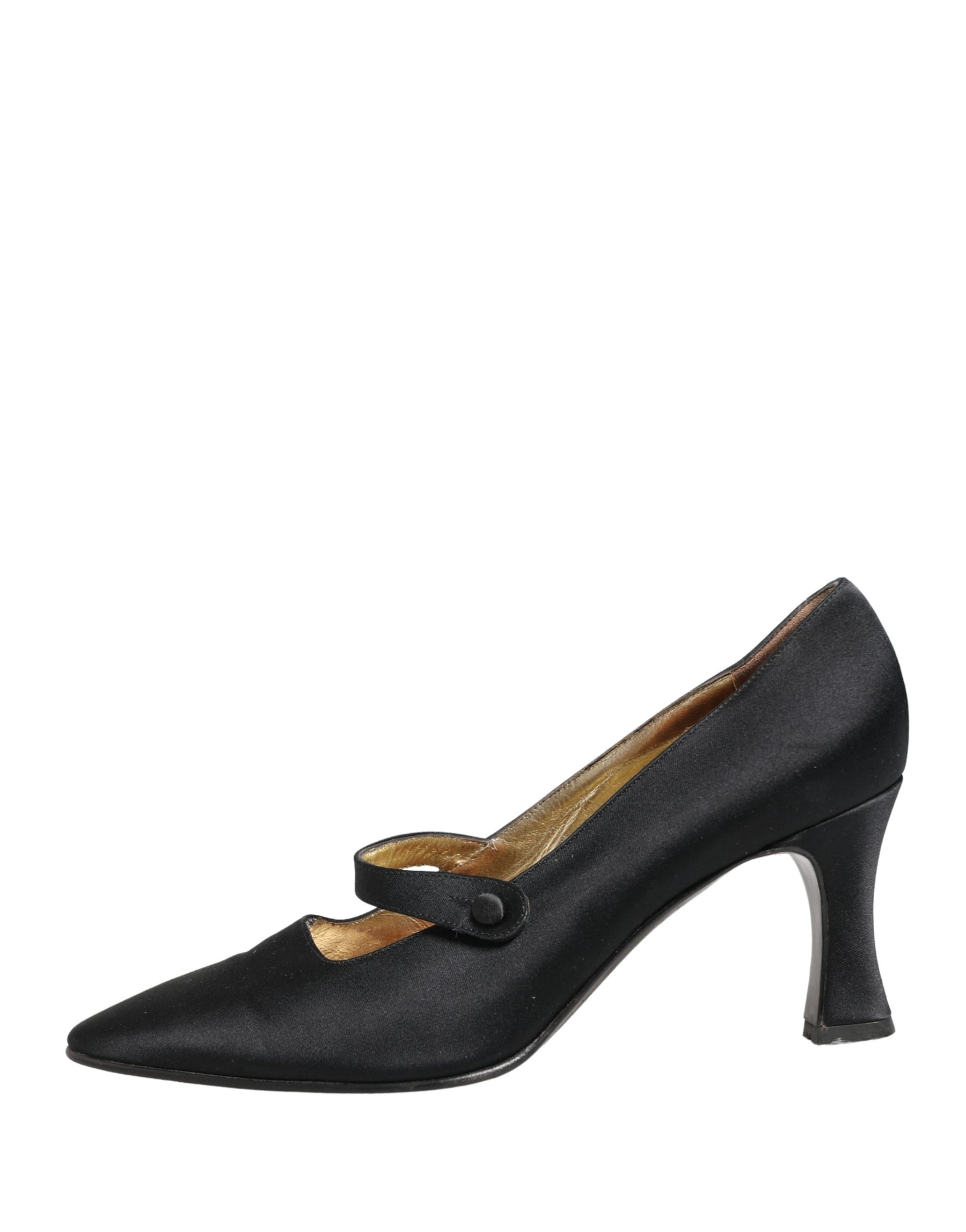Dolce & Gabbana Black Satin Mary Jane Pumps Shoes | Regal Royce
