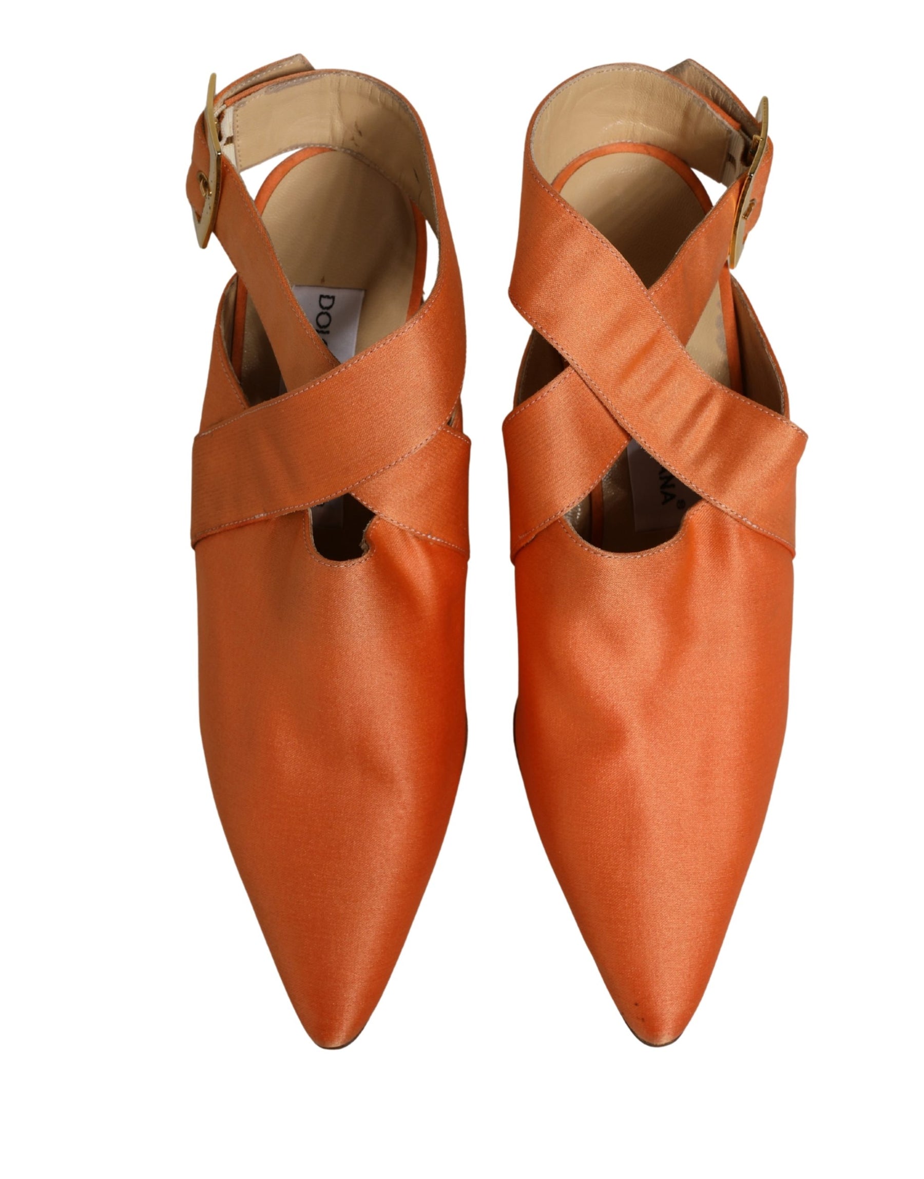 Dolce & Gabbana Orange Satin Sandals Shoes | Regal Royce