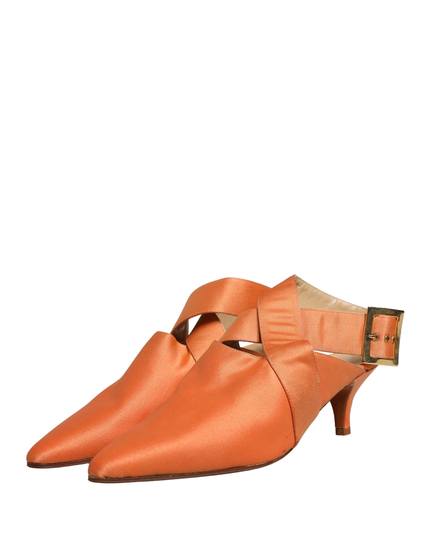 Dolce & Gabbana Orange Satin Sandals Shoes | Regal Royce