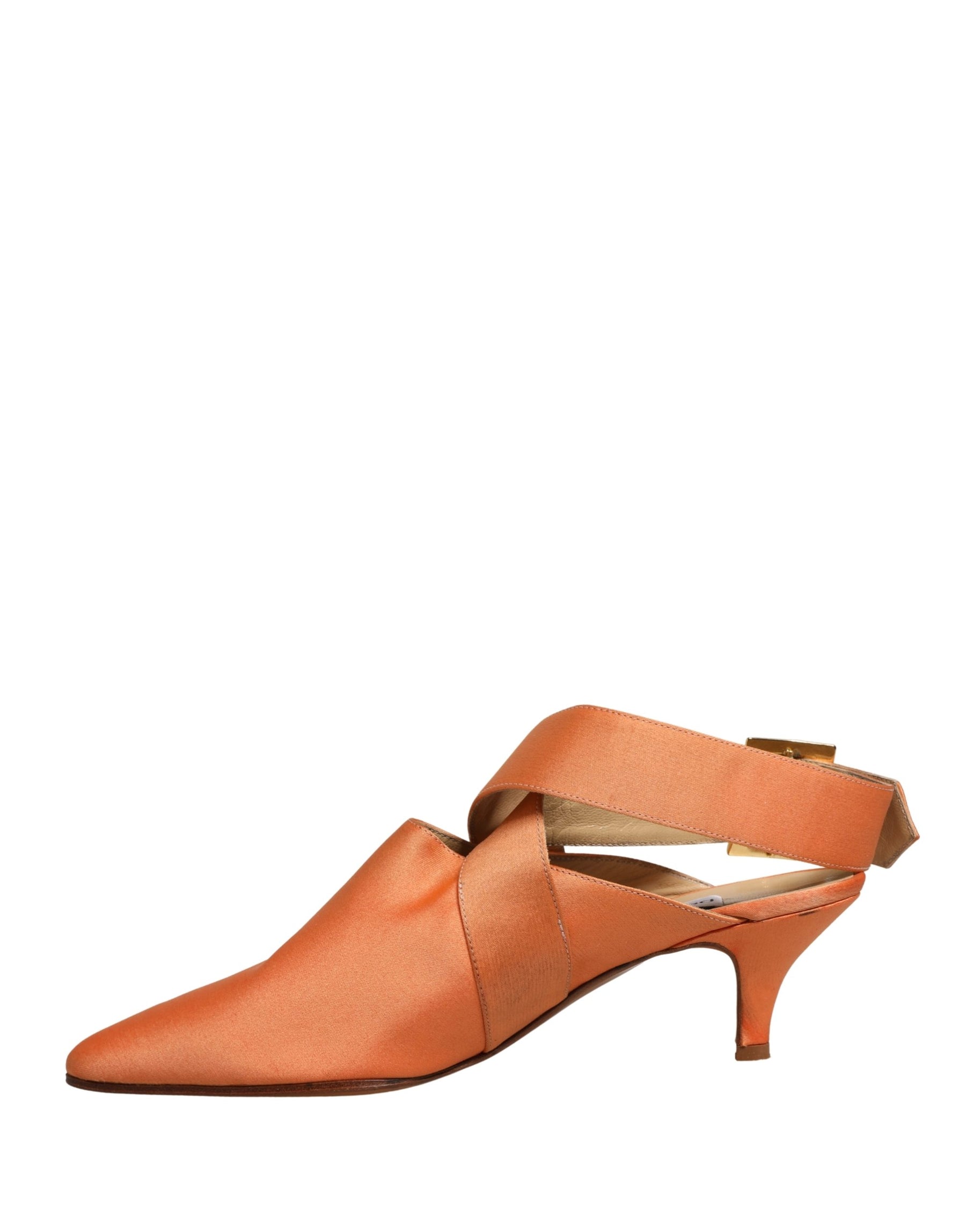 Dolce & Gabbana Orange Satin Sandals Shoes | Regal Royce