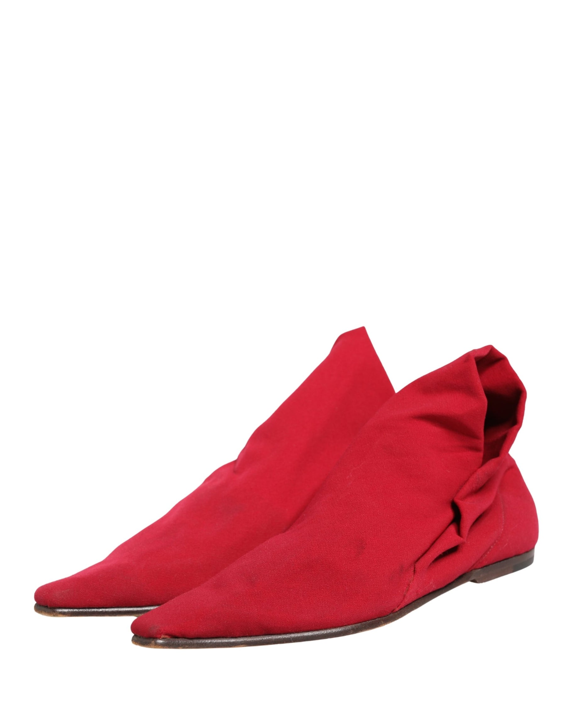 Dolce & Gabbana Red Suede Ankle Boots Shoes | Regal Royce