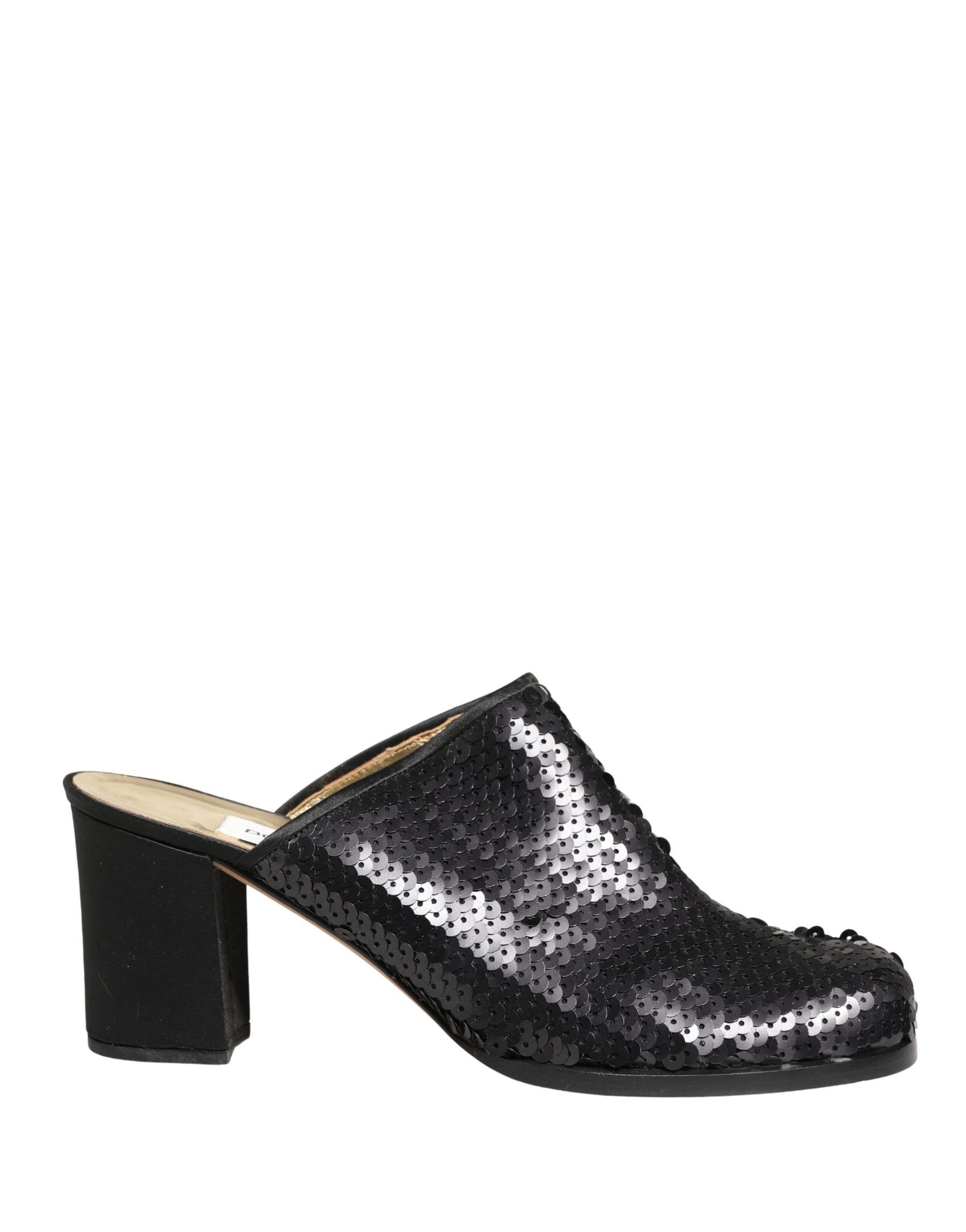 Dolce & Gabbana Black Sequined Mules Shoes | Regal Royce