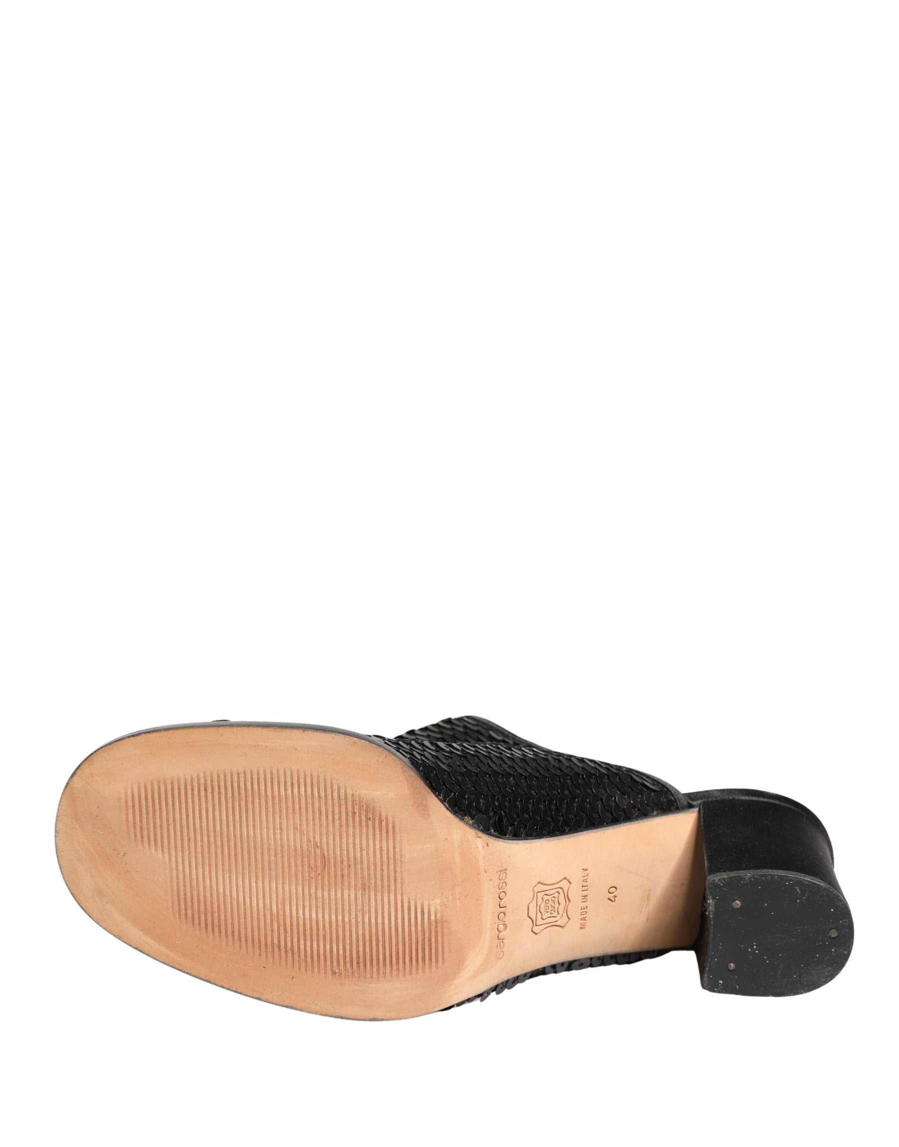 Dolce & Gabbana Black Sequined Mules Shoes | Regal Royce