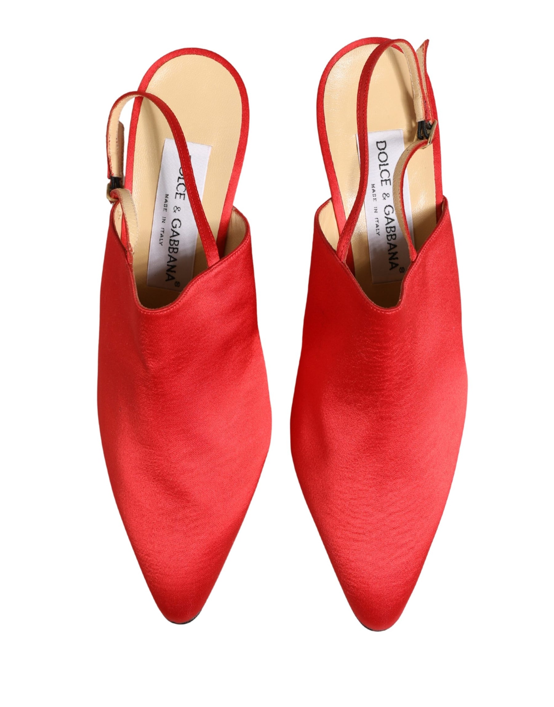 Dolce & Gabbana Red Suede Heel Slingback Shoes | Regal Royce