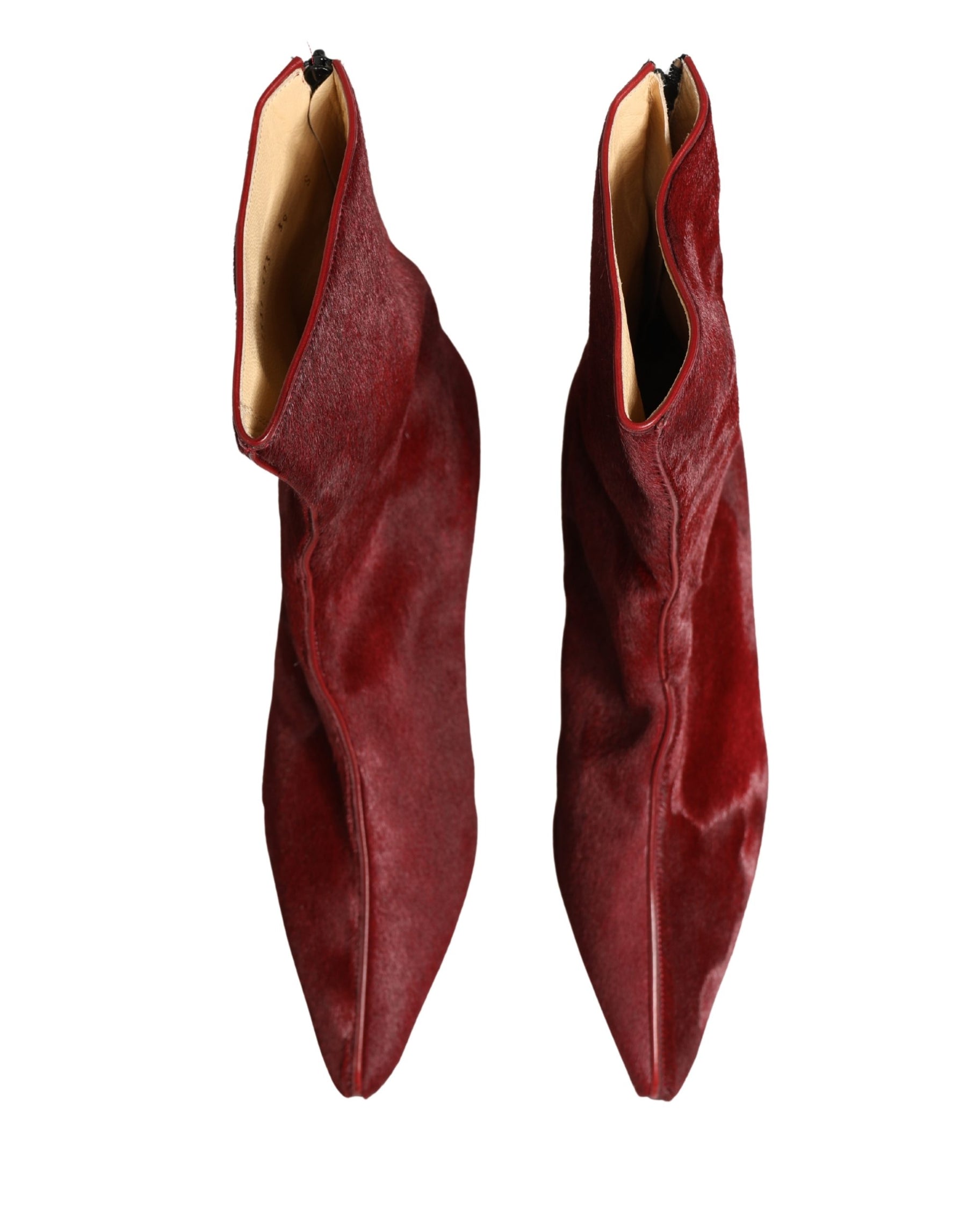 Dolce & Gabbana Burgundy Mid Calf Boots Shoes | Regal Royce