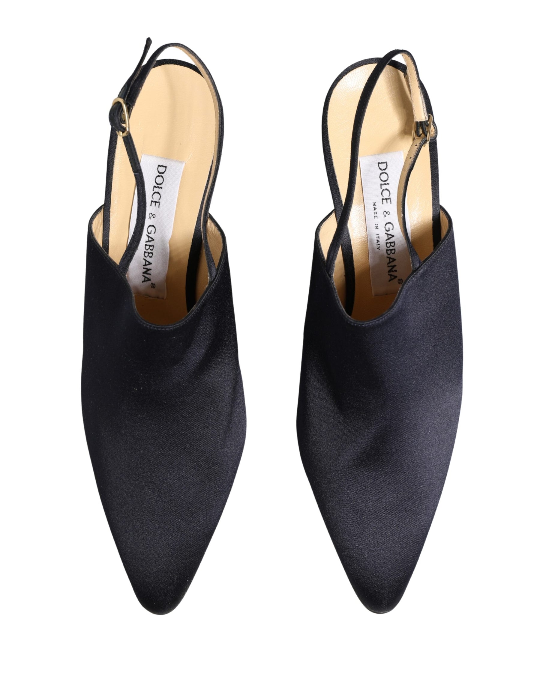 Dolce & Gabbana Black Suede Heels Slingbacks Shoes | Regal Royce