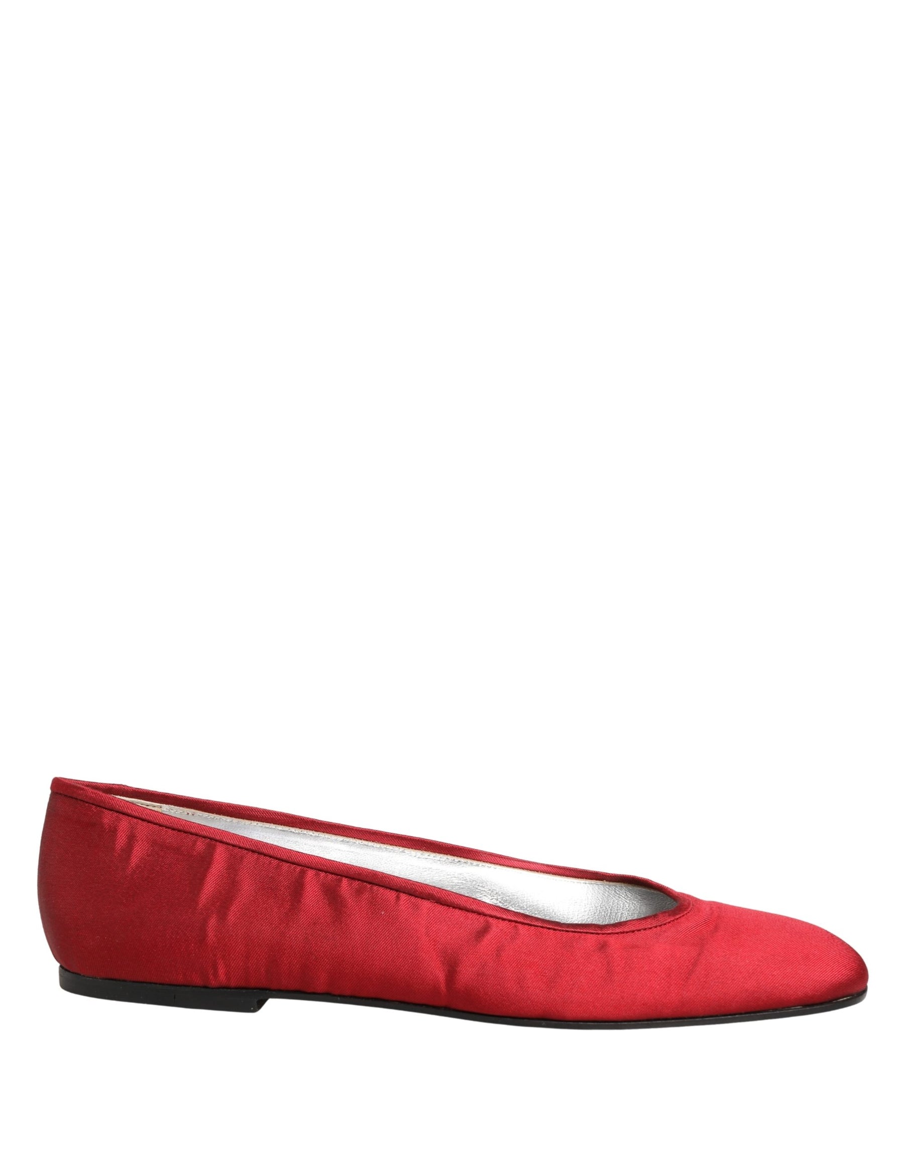 Dolce & Gabbana Red Satin Fabric Ballet Slip On Flats Shoes | Regal Royce
