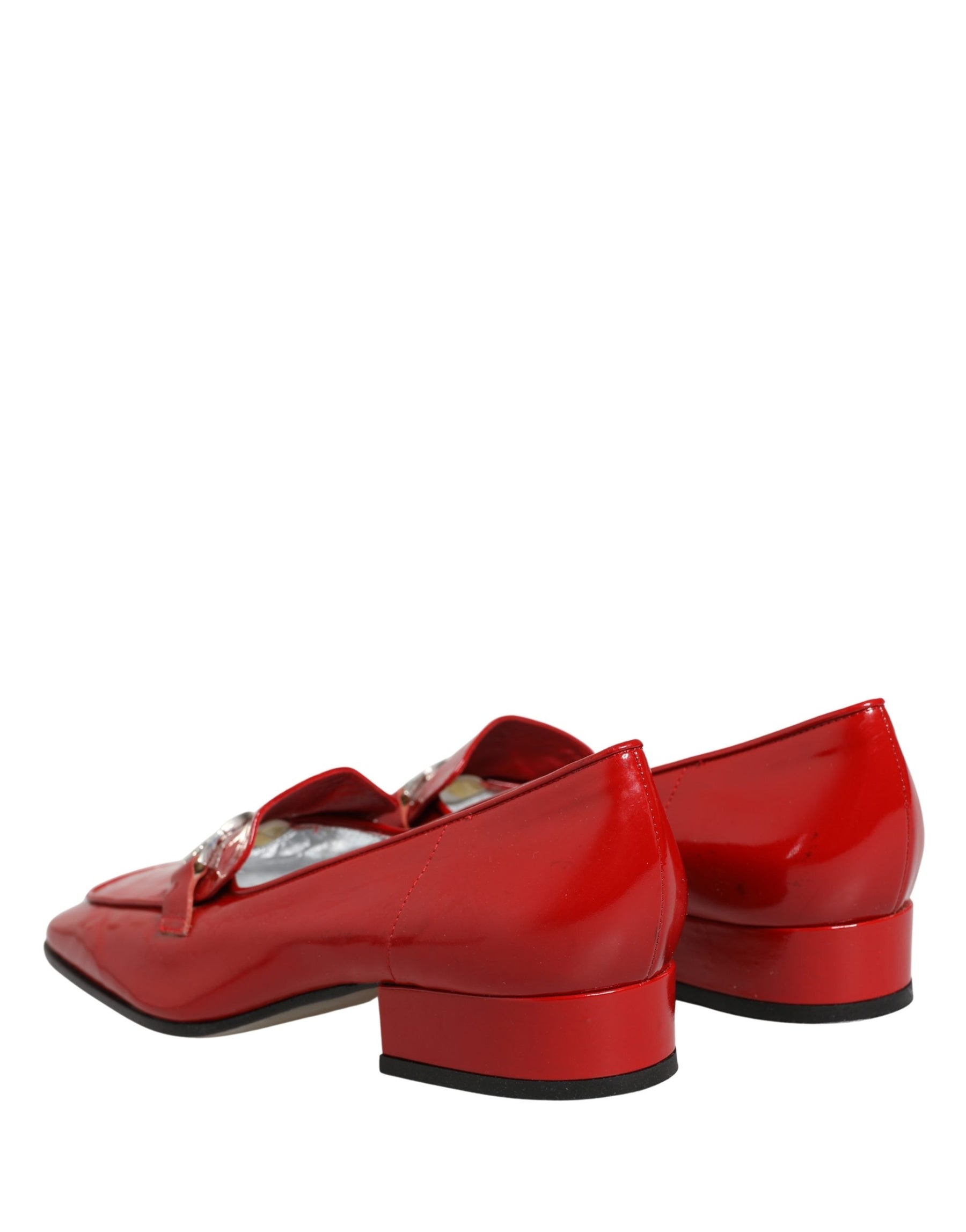 Dolce & Gabbana Red Patent Leather Moccasin Slip On Shoes | Regal Royce