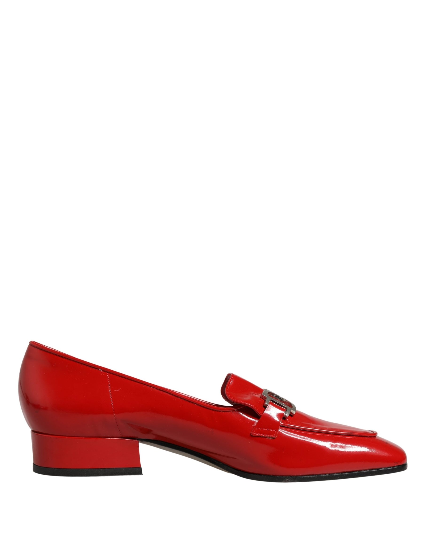 Dolce & Gabbana Red Patent Leather Moccasin Slip On Shoes | Regal Royce