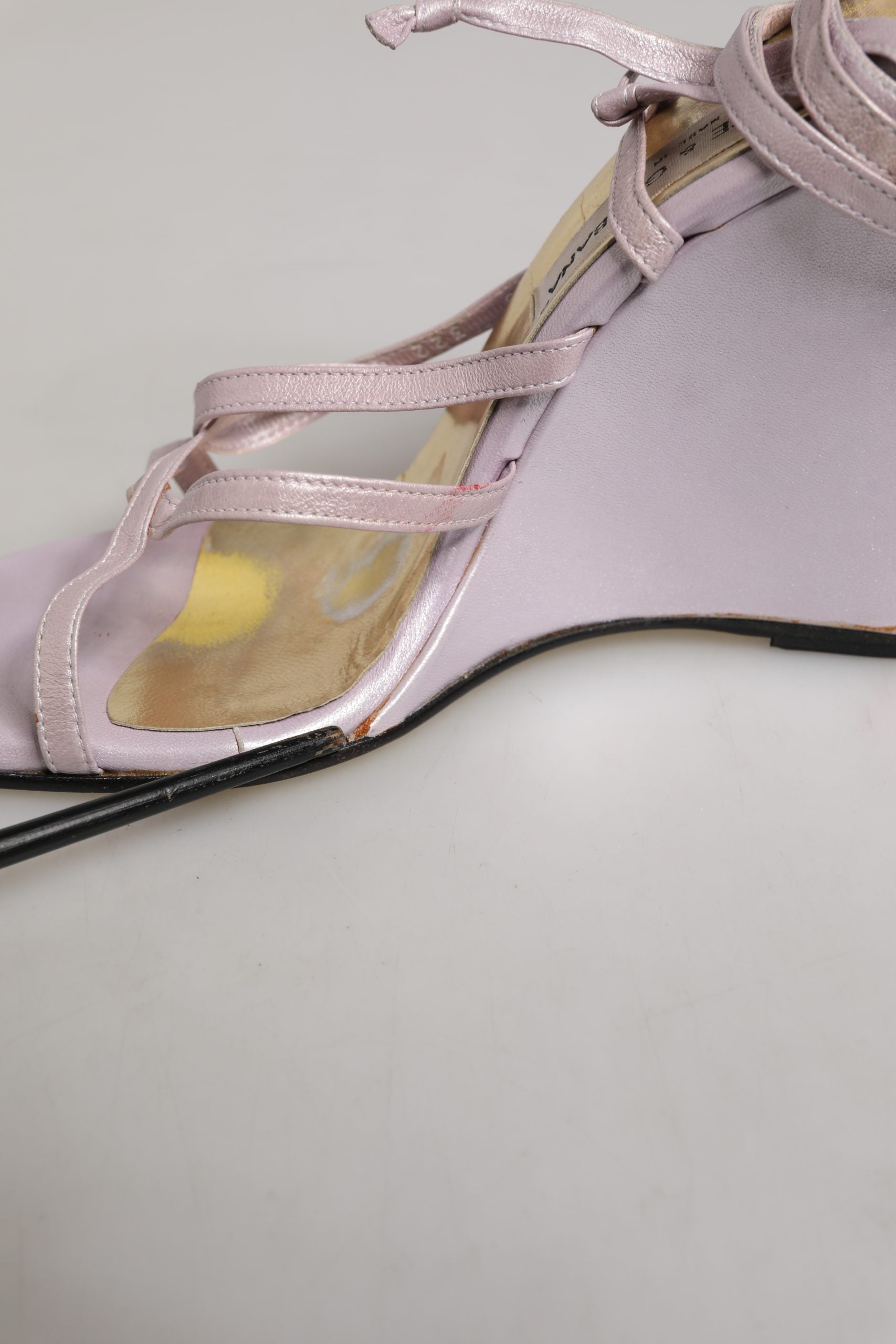 Dolce & Gabbana Purple Leather Wedge Heels Sandals Shoes | Regal Royce