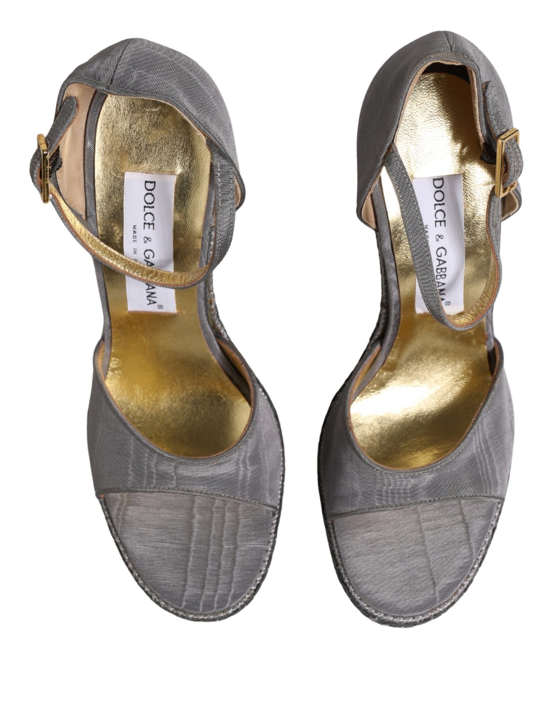 Dolce & Gabbana Gray High Heeled Sandals Ankle Strap Shoes | Regal Royce
