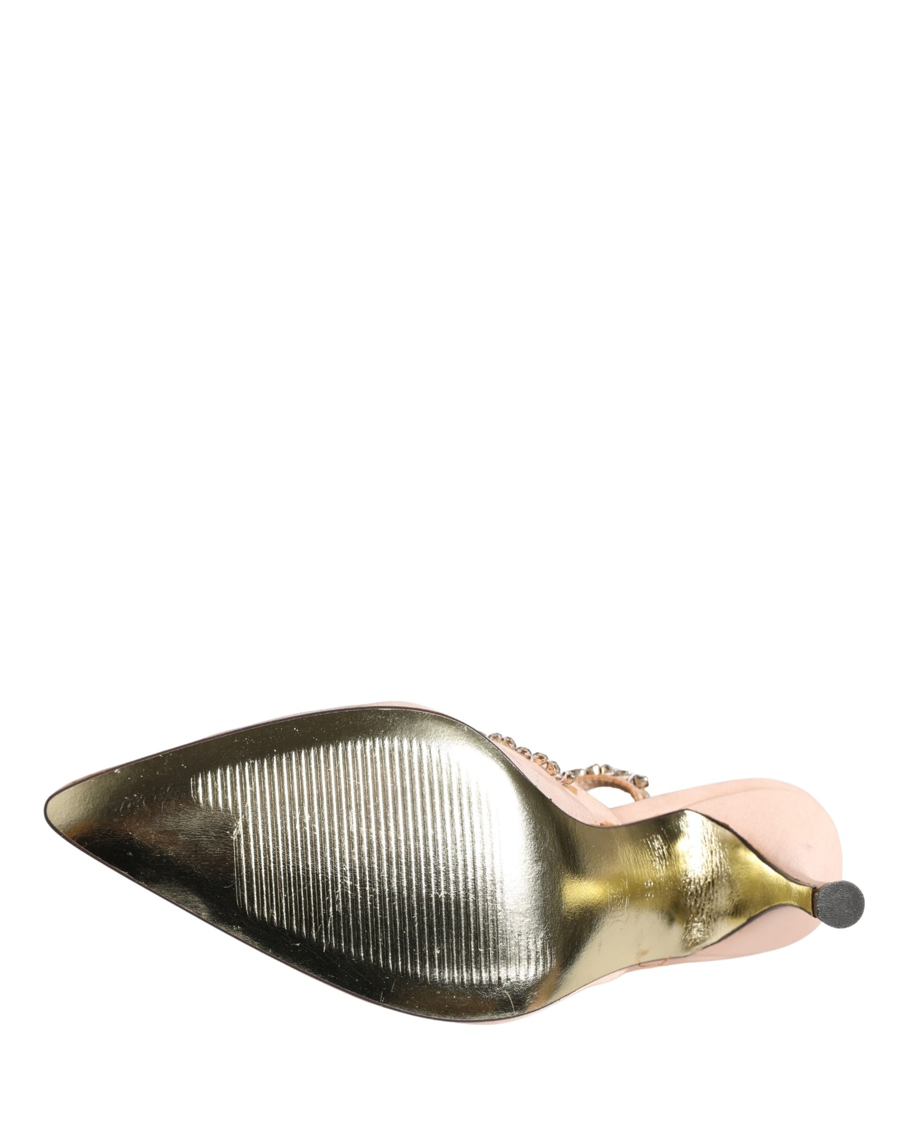 Dolce & Gabbana Beige Crystal Heels Slingbacks Sandals Shoes | Regal Royce