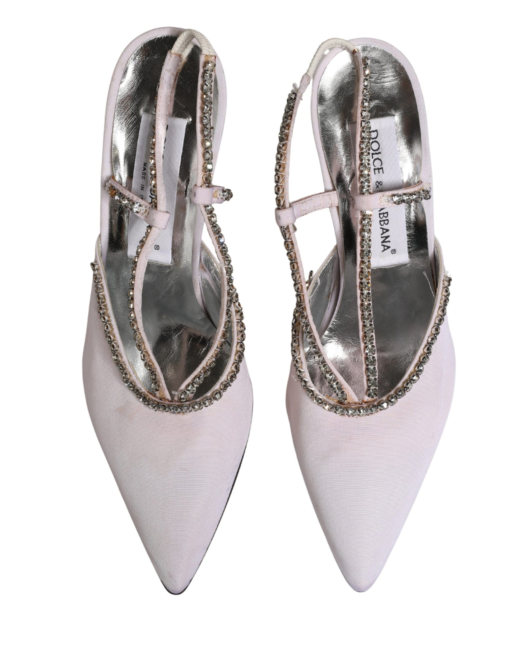 Dolce & Gabbana White Strass Crystal Slingbacks Pumps Shoes | Regal Royce