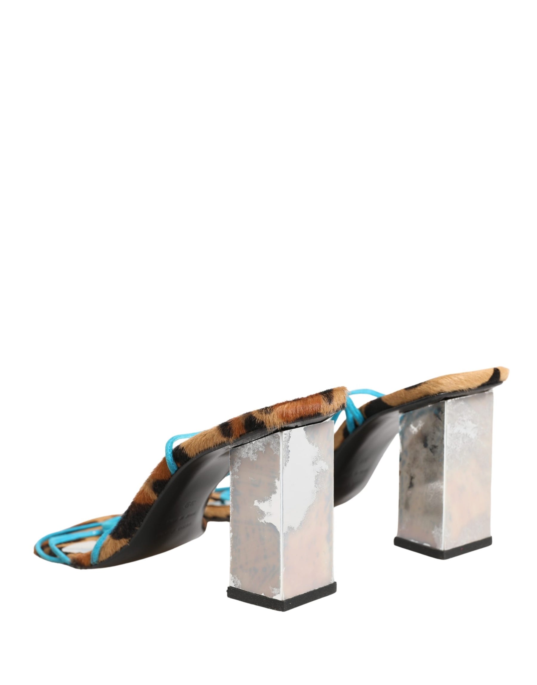 Dolce & Gabbana Multicolor Leather Block Heels Sandals Shoes | Regal Royce