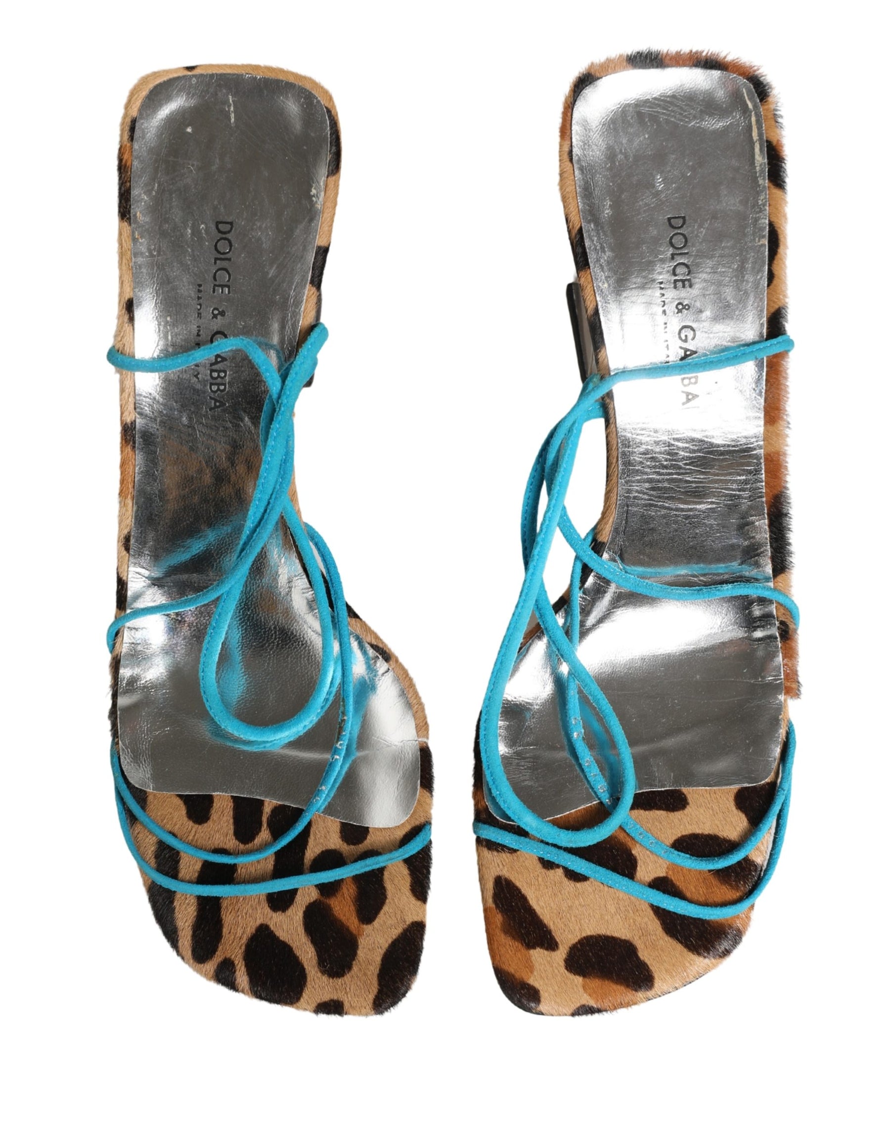 Dolce & Gabbana Multicolor Leather Block Heels Sandals Shoes | Regal Royce
