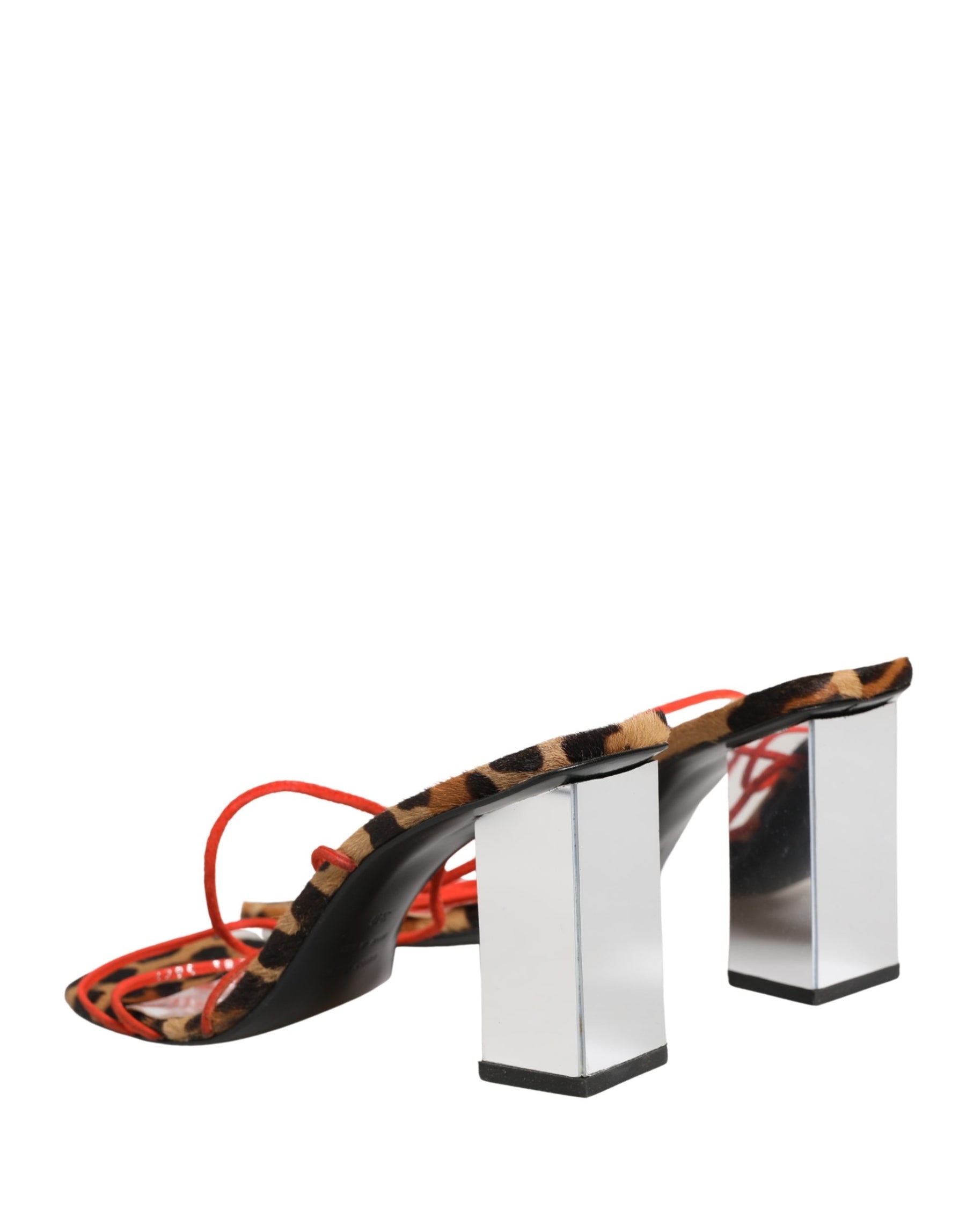 Dolce & Gabbana Multicolor Leather Block Heels Sandals Shoes | Regal Royce