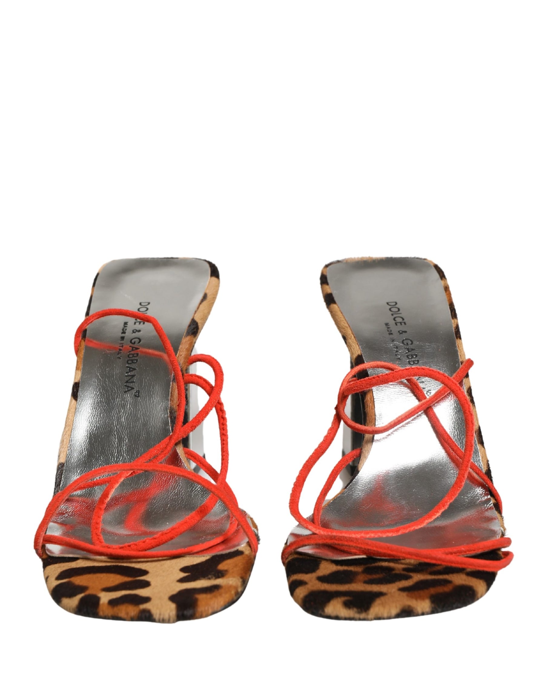 Dolce & Gabbana Multicolor Leather Block Heels Sandals Shoes | Regal Royce
