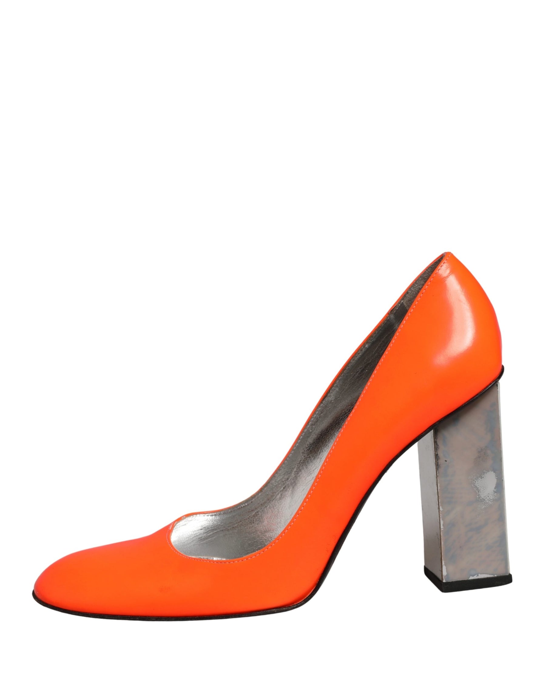Dolce & Gabbana Orange Patent Leather Heels Pumps Shoes | Regal Royce