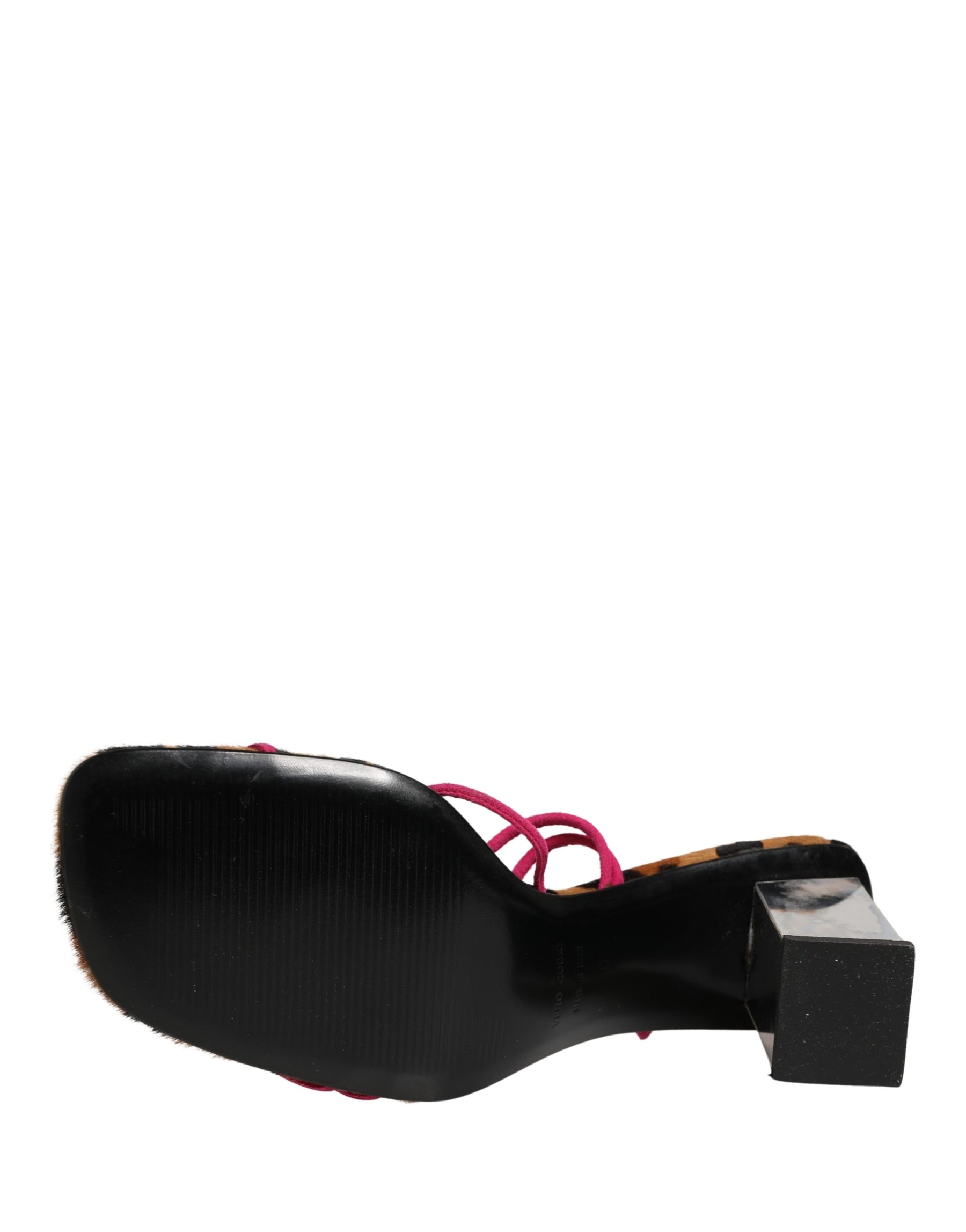 Dolce & Gabbana Multicolor Leather Block Heels Sandals Shoes | Regal Royce