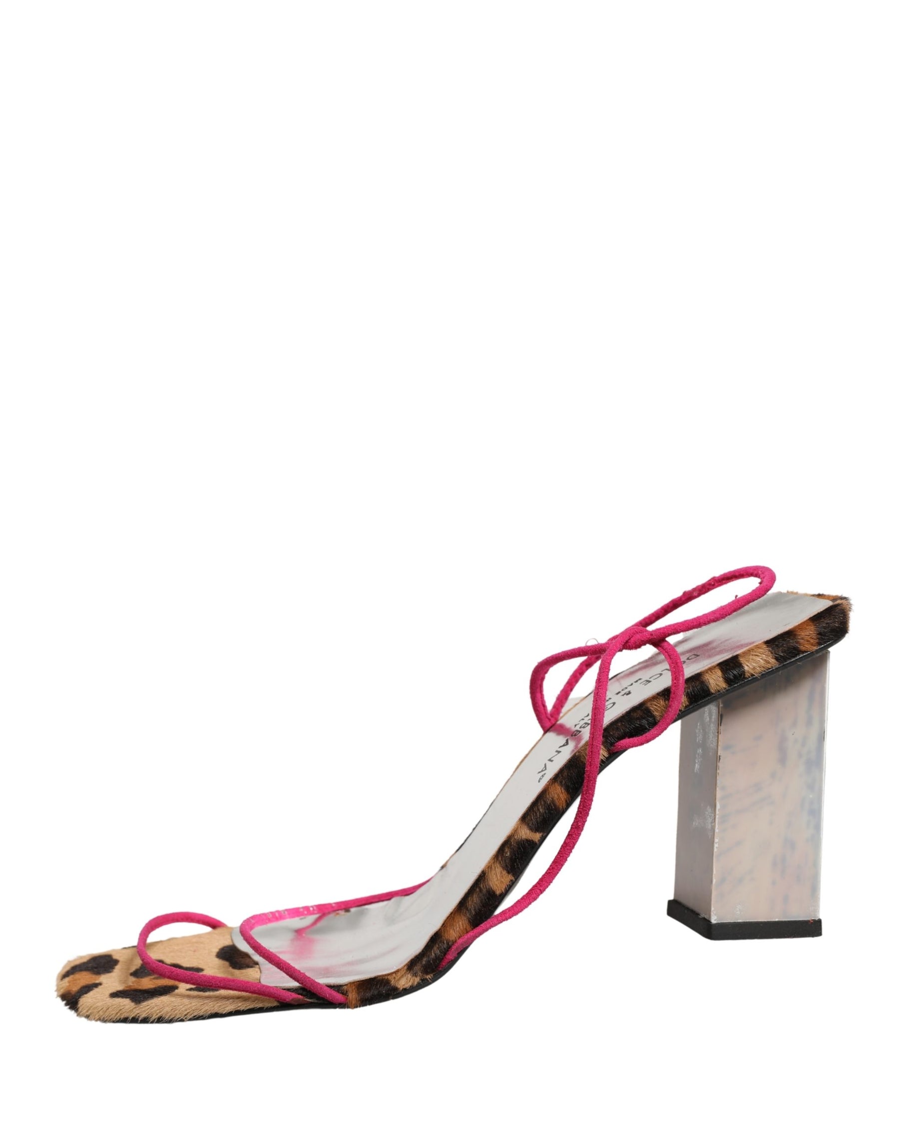 Dolce & Gabbana Multicolor Leather Block Heels Sandals Shoes | Regal Royce