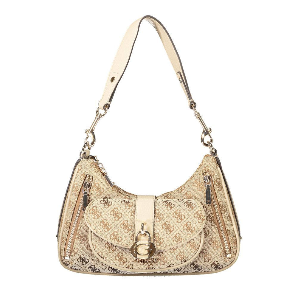 Guess Jeans Beige Polyurethane Women Handbag | Regal Royce