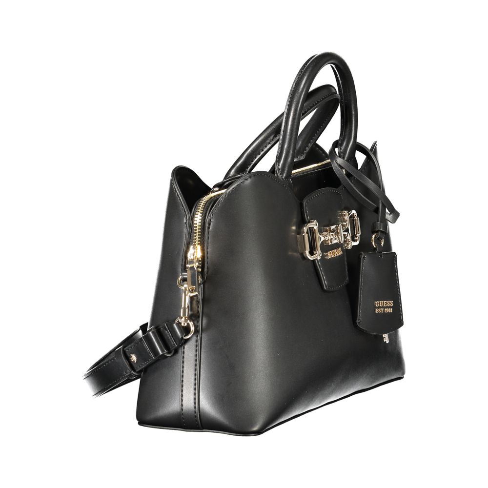 Guess Jeans Black Polyurethane Women's Handbag | Regal Royce