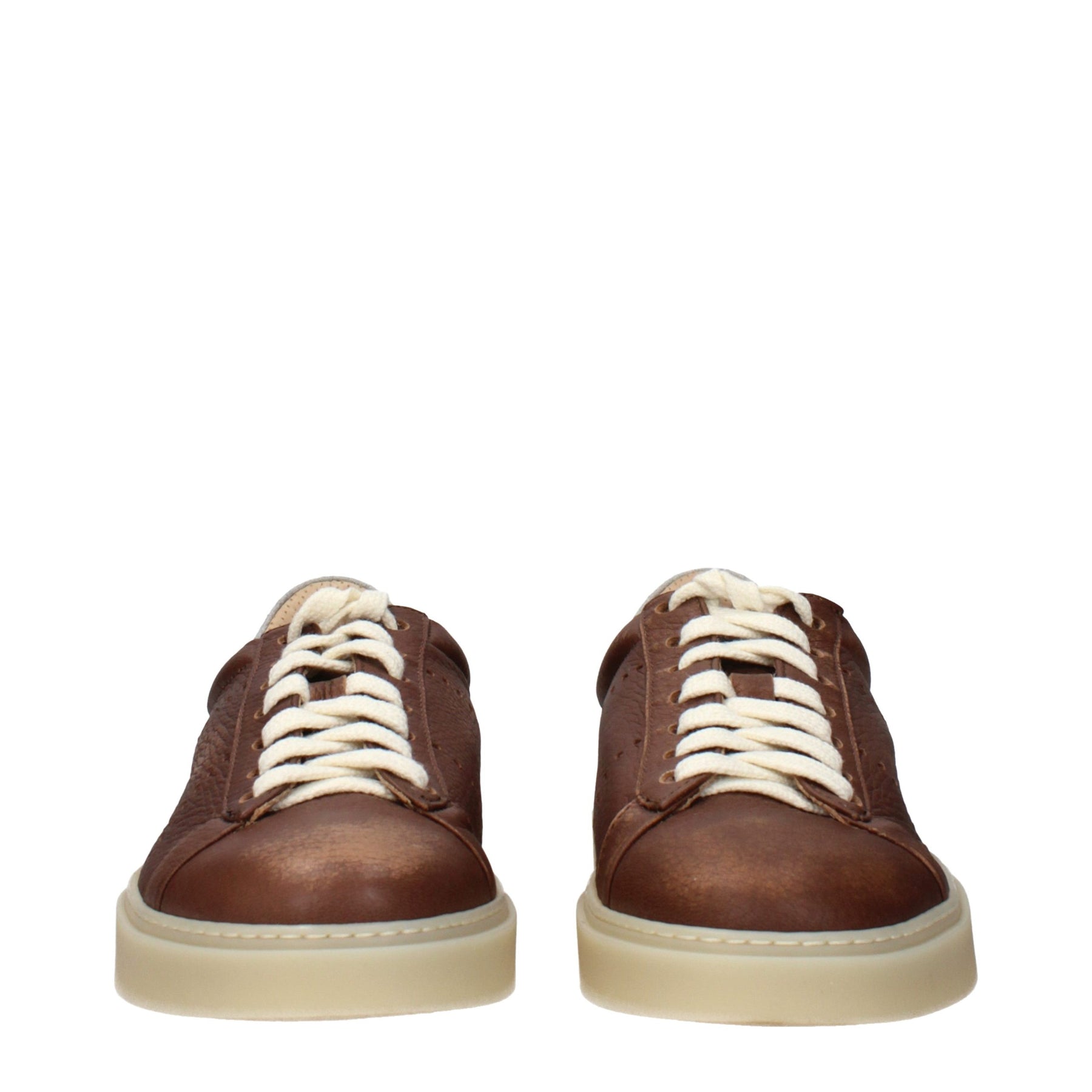 Eleventy Brown Leather Low Top Sneakers | Regal Royce