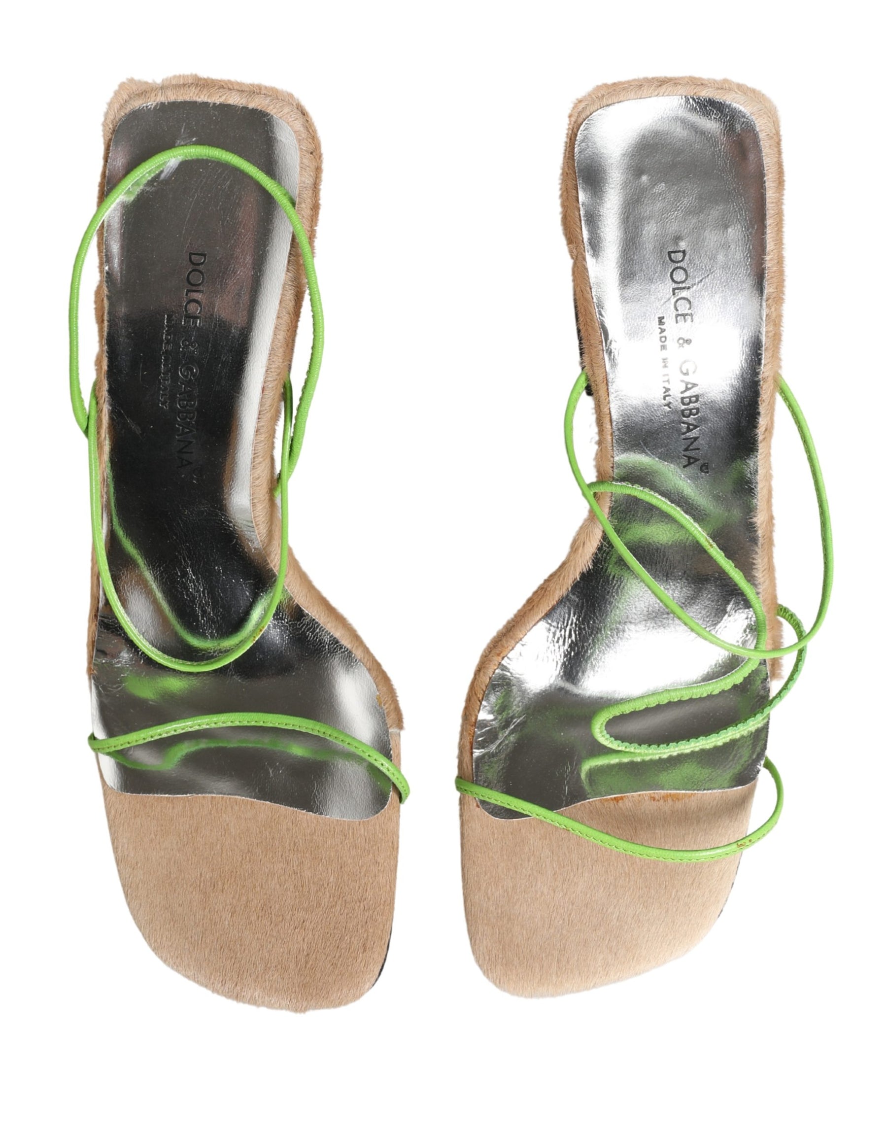 Dolce & Gabbana Multicolor Leather Block Heels Sandals Shoes | Regal Royce