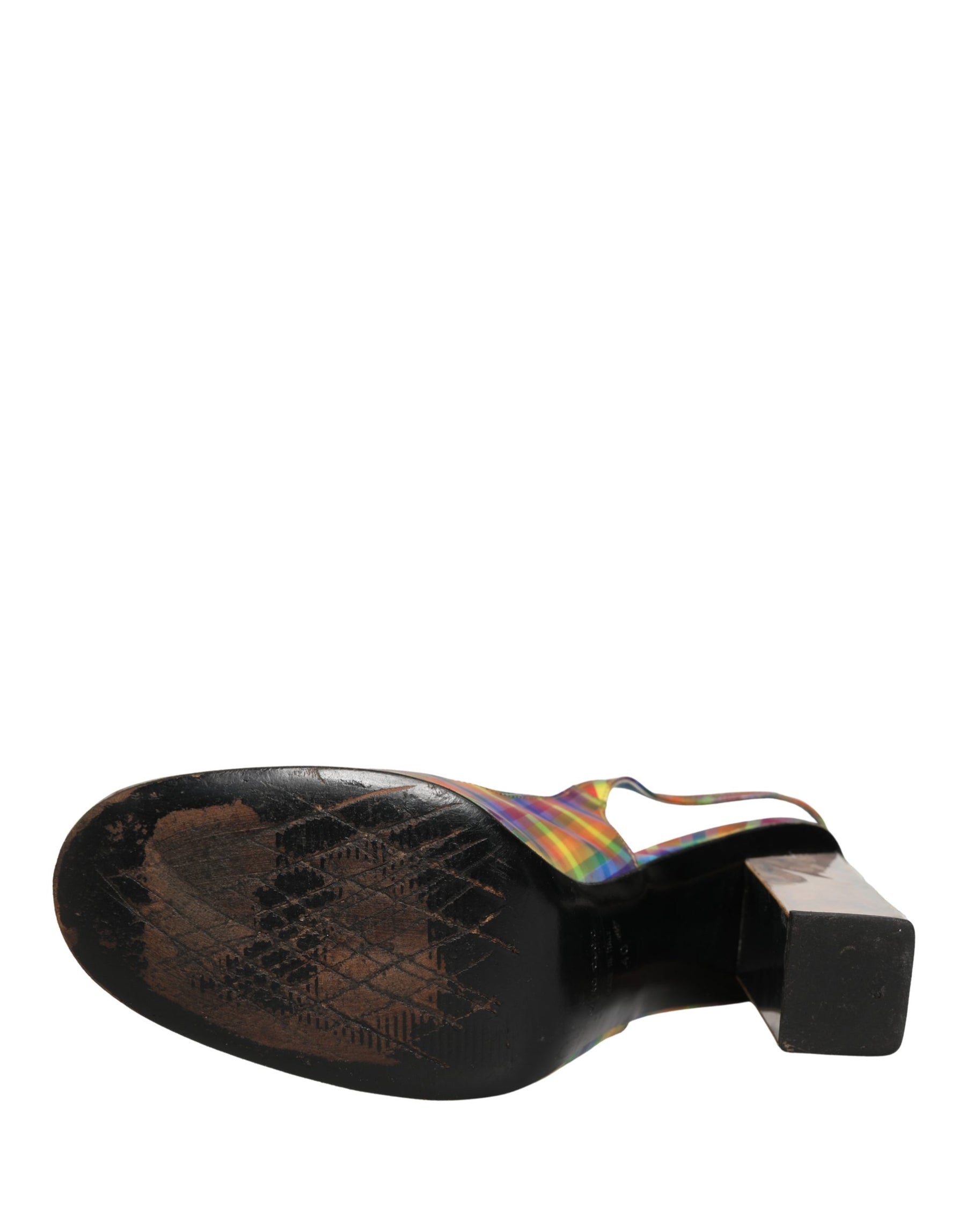 Dolce & Gabbana Multicolor Plaid Heels Slingback Sandals Shoes | Regal Royce