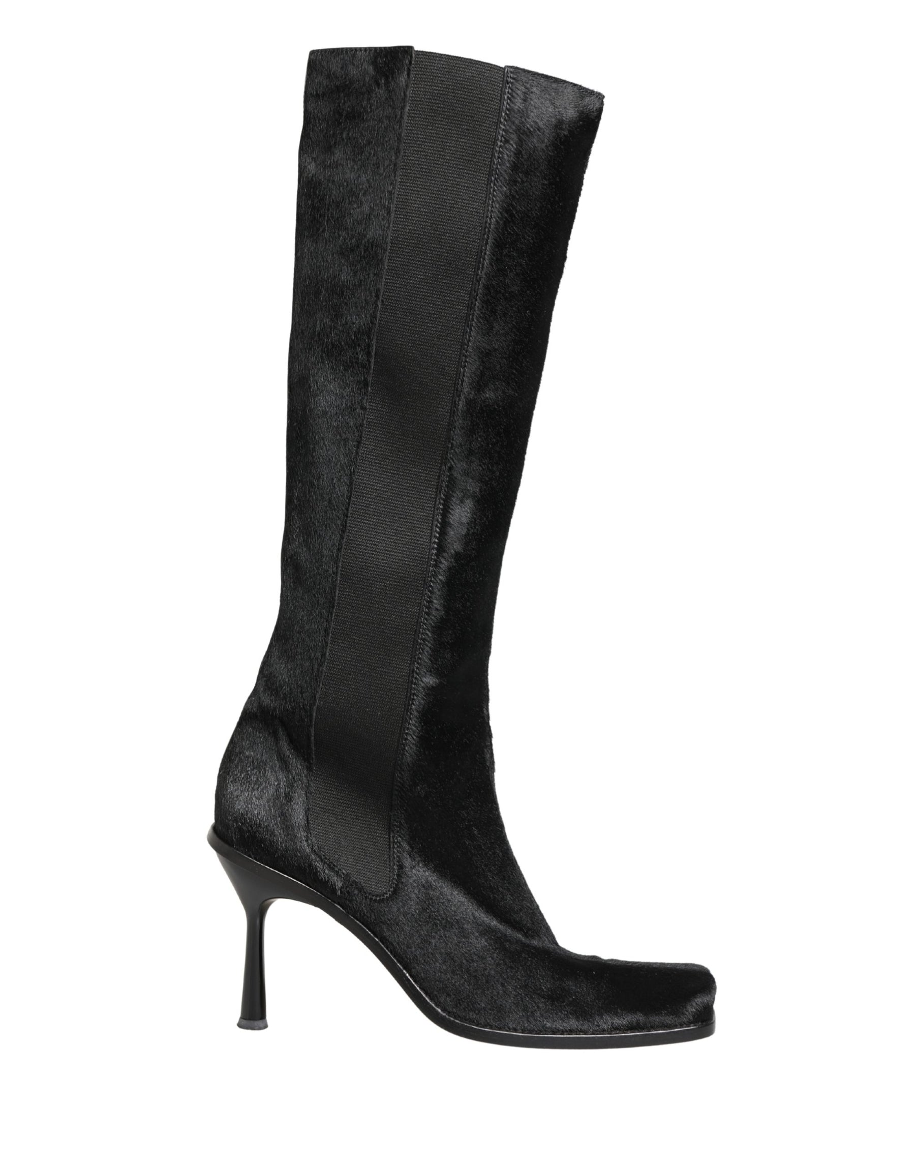 Dolce & Gabbana Black Suede Leather Knee High Boots Shoes | Regal Royce