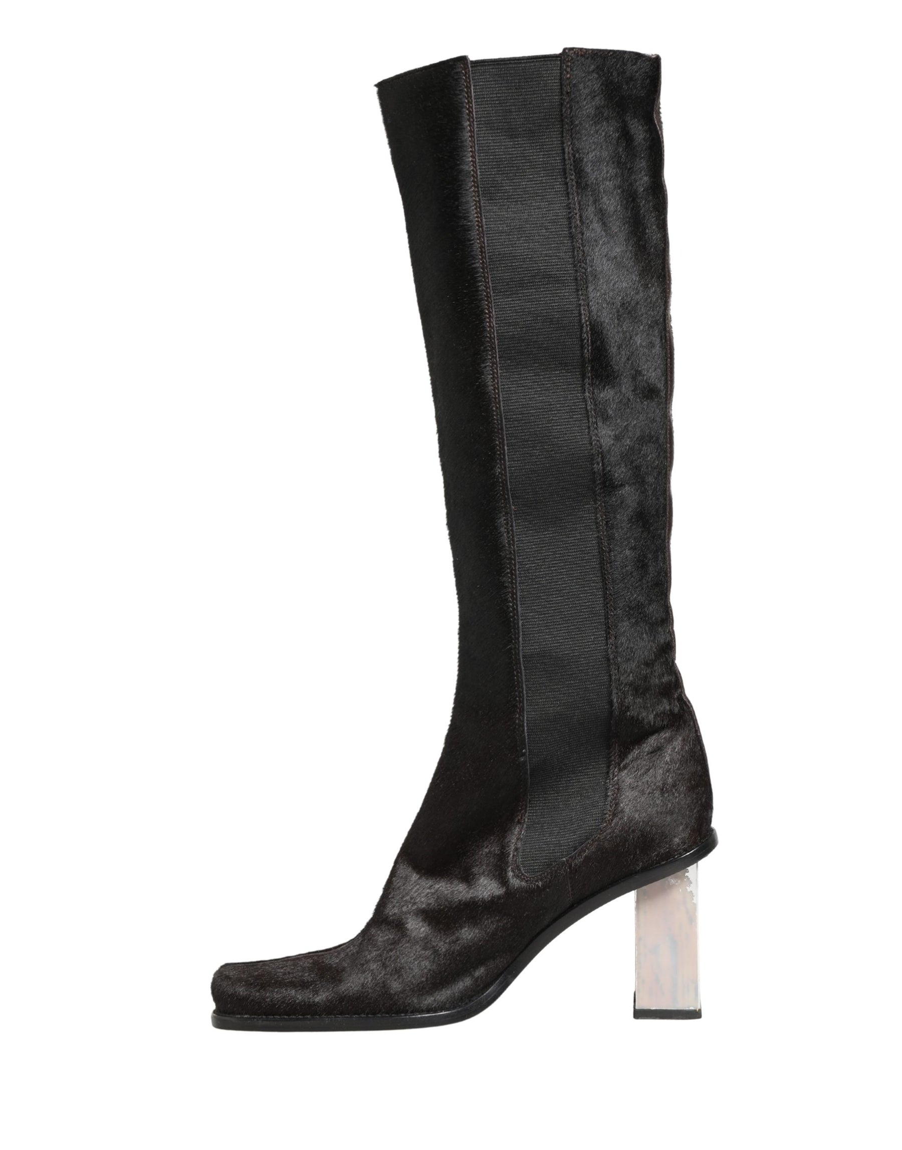 Dolce & Gabbana Black Suede Leather Knee High Boots Shoes | Regal Royce