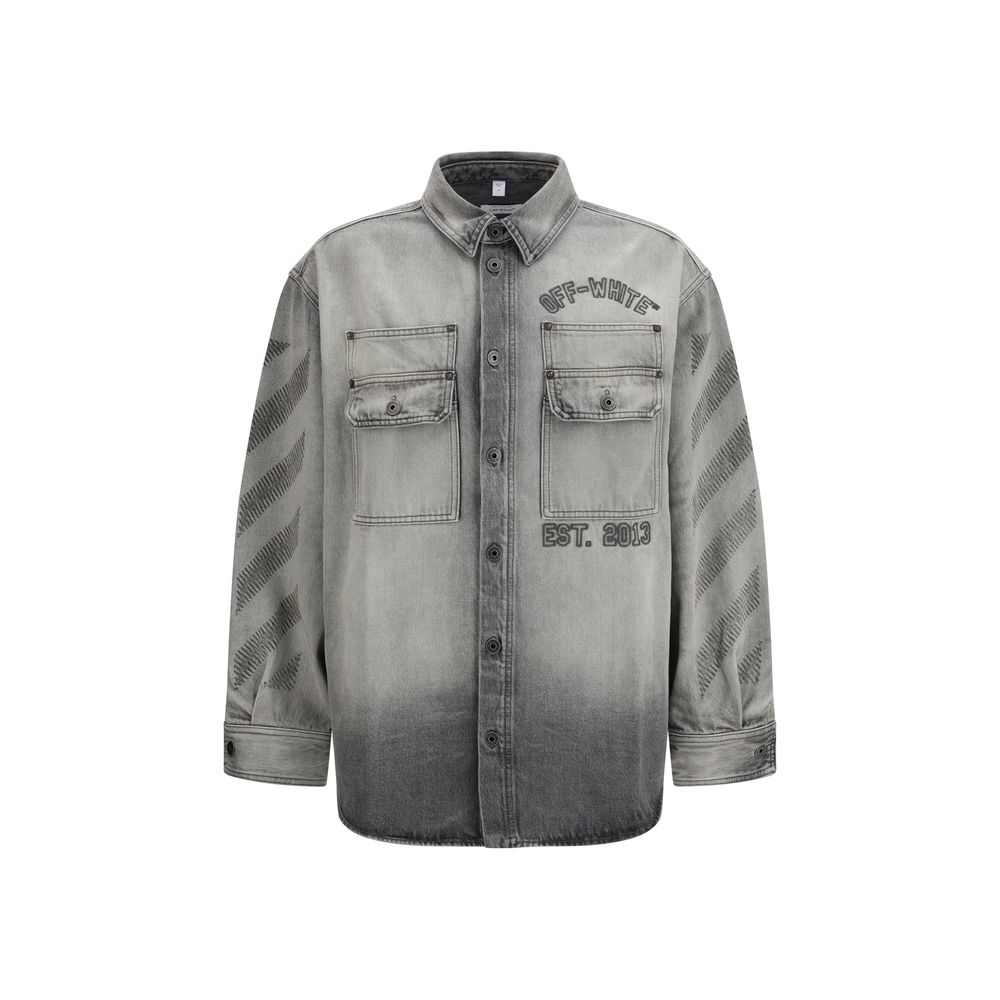 Off-White Gray Denim Shirt | Regal Royce