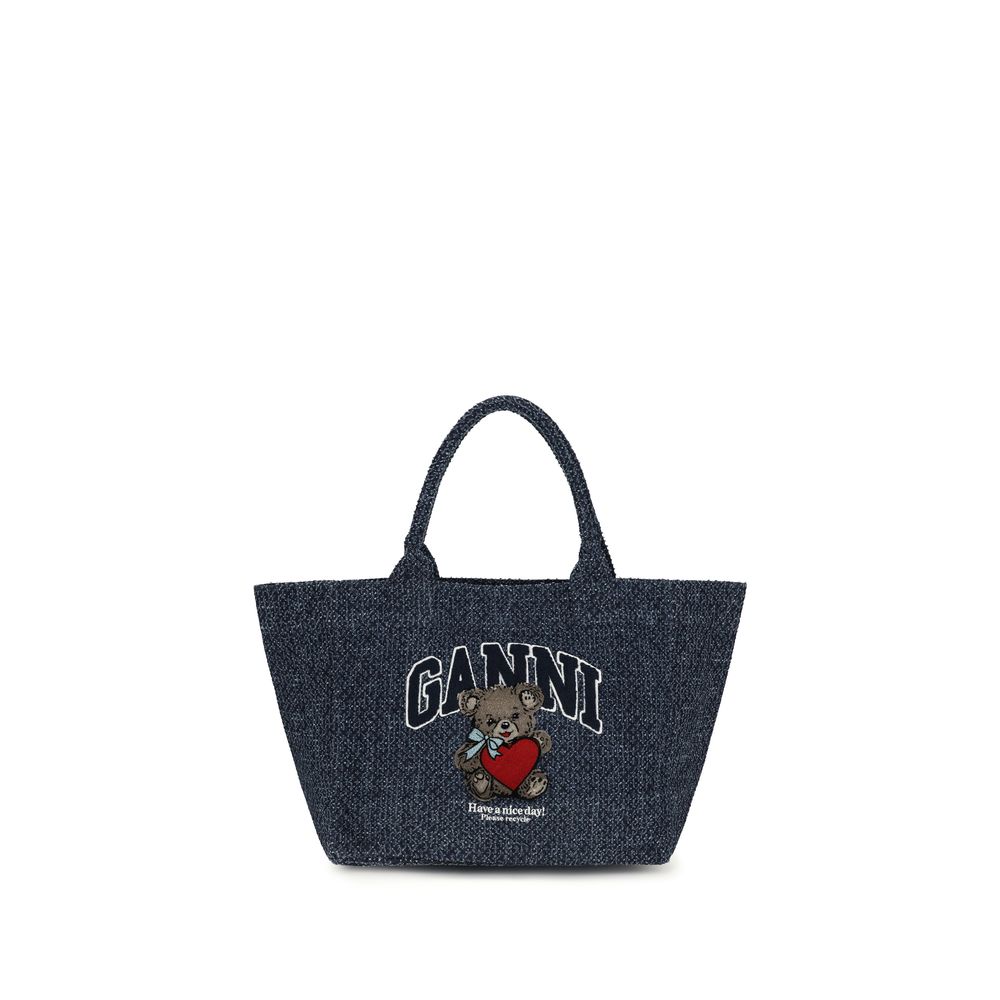Ganni Blue Cotton Shoulder Bag | Regal Royce