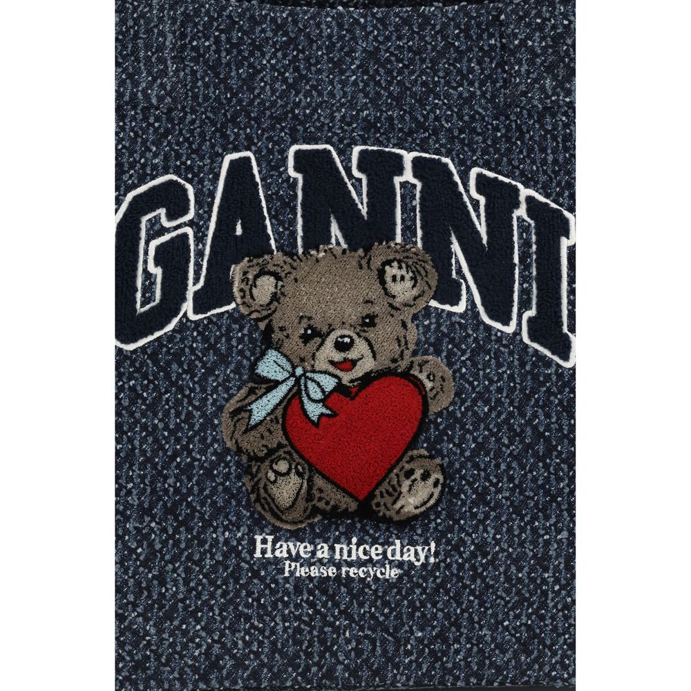 Ganni Blue Cotton Shoulder Bag | Regal Royce
