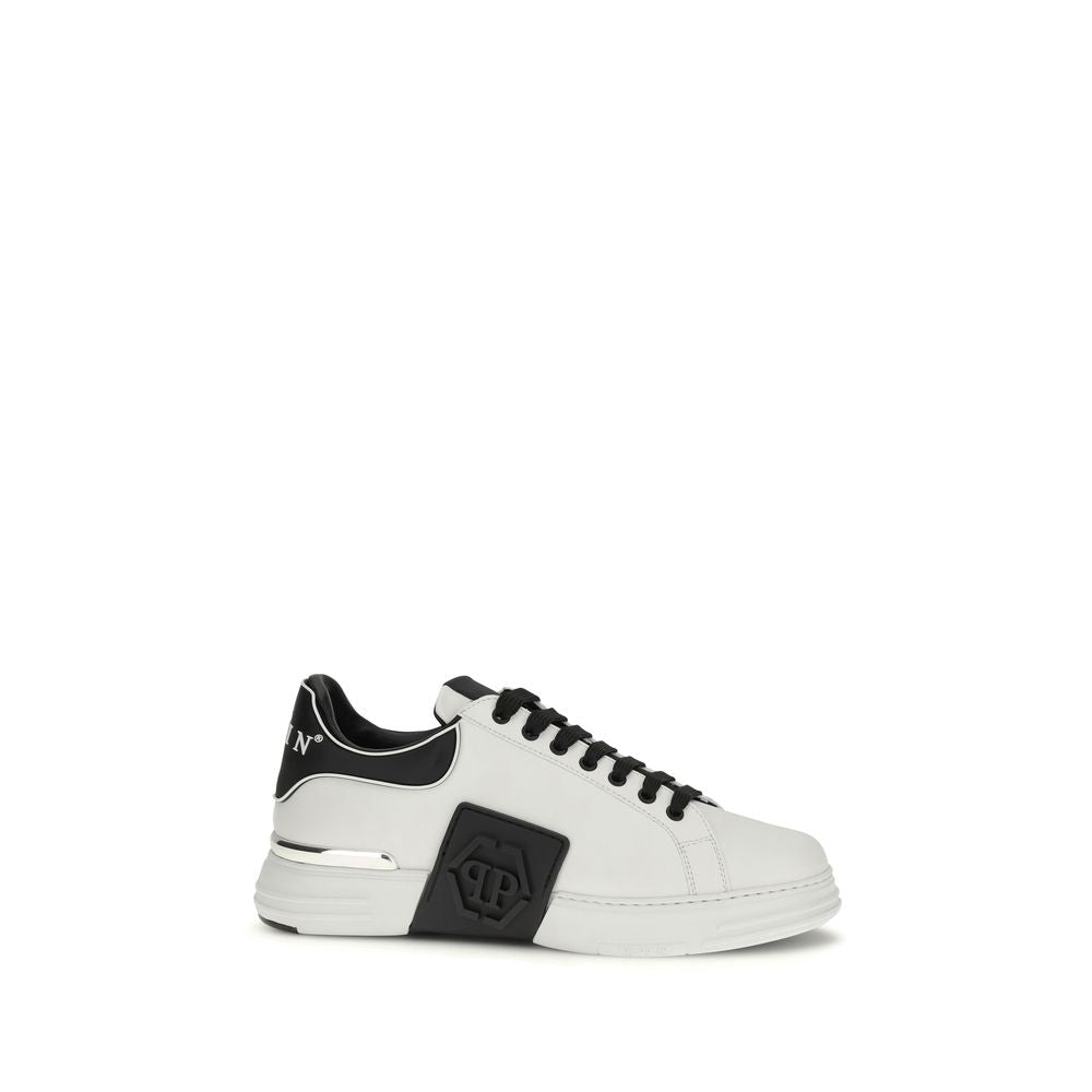 Philipp Plein White Calf Leather Bos Taurus Low Top Sneakers | Regal Royce