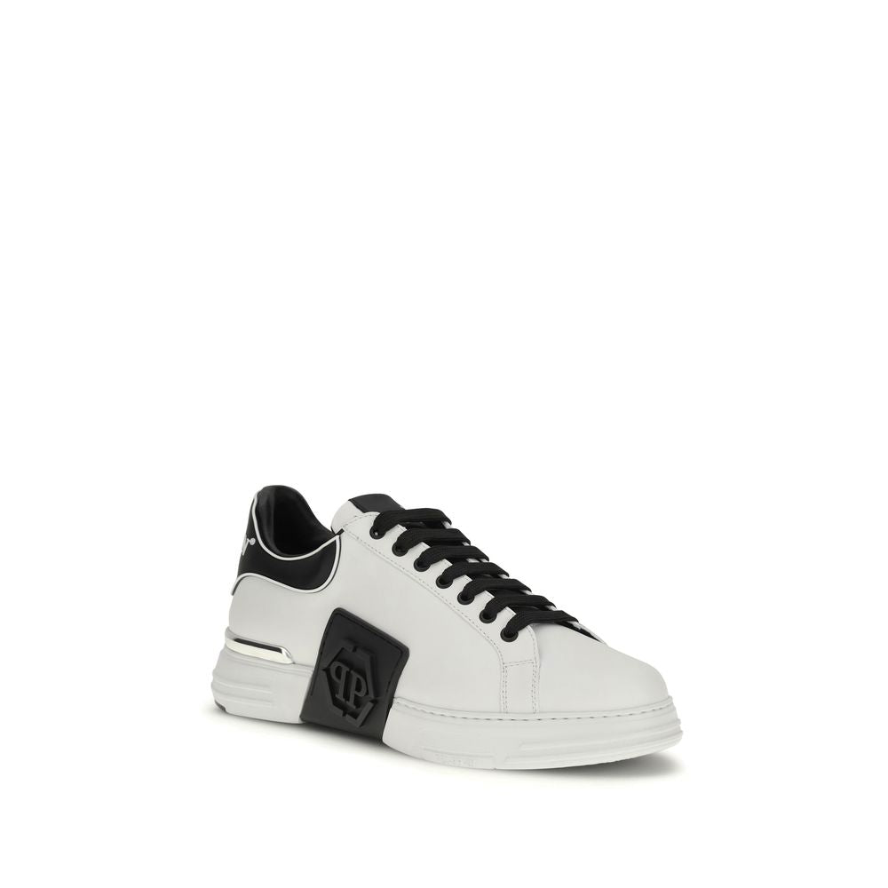 Philipp Plein White Calf Leather Bos Taurus Low Top Sneakers | Regal Royce