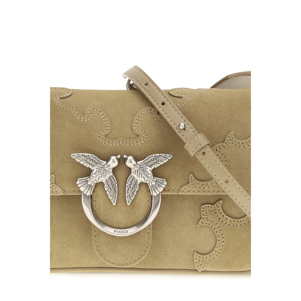 PINKO Beige Calf Leather Bos Taurus Shoulder Bag | Regal Royce