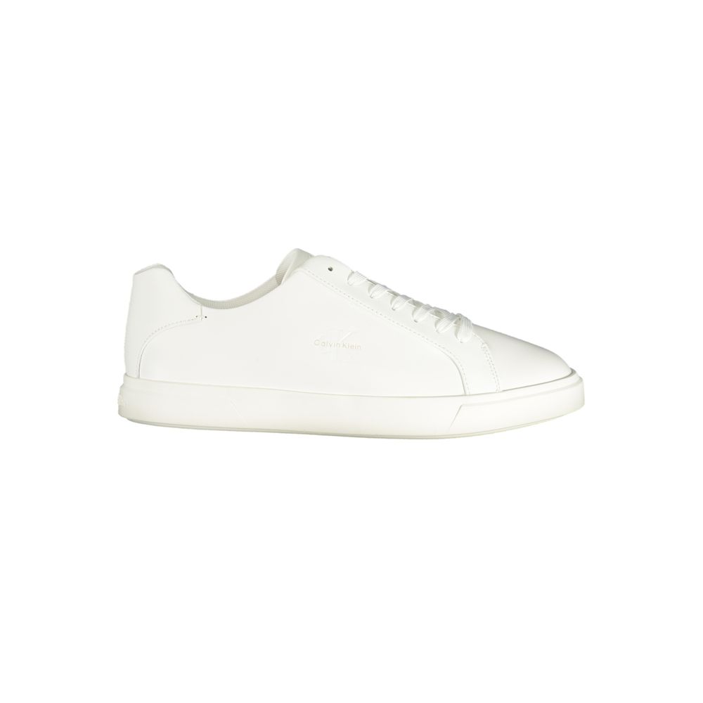 Calvin Klein White Polyurethane Men Sneaker | Regal Royce