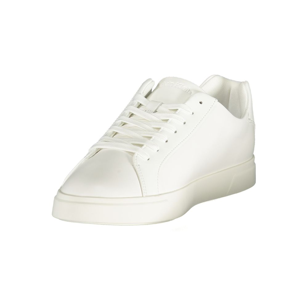 Calvin Klein White Polyurethane Men Sneaker | Regal Royce