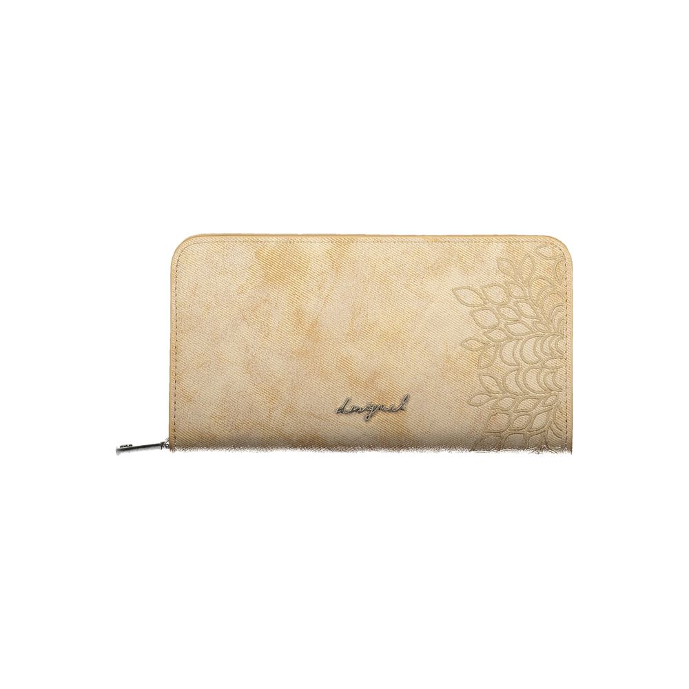 Desigual Beige Polyurethane Women Wallet | Regal Royce