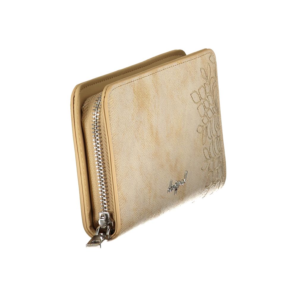 Desigual Beige Polyurethane Women Wallet | Regal Royce