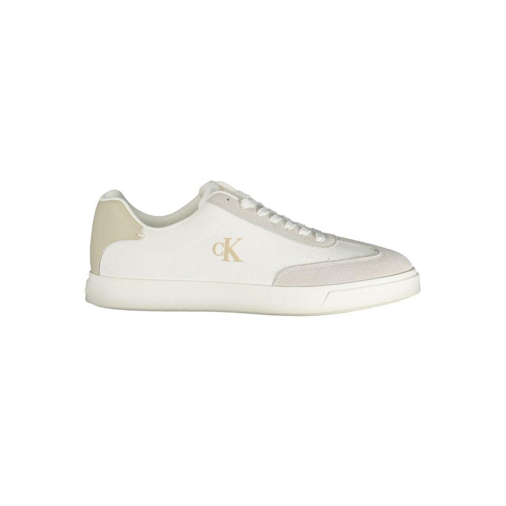 Calvin Klein White Polyurethane Men Sneaker | Regal Royce